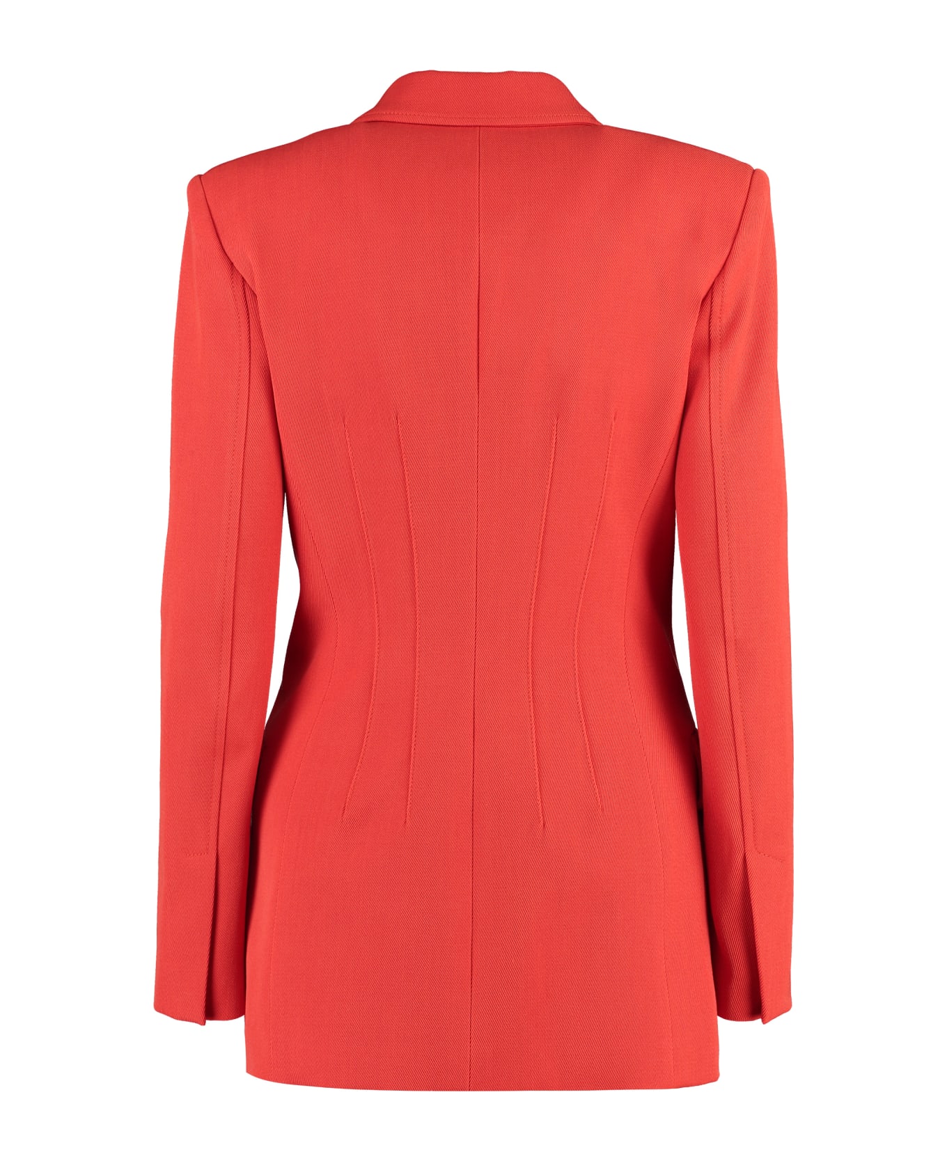 Genny Double-breasted Wool Blazer - red