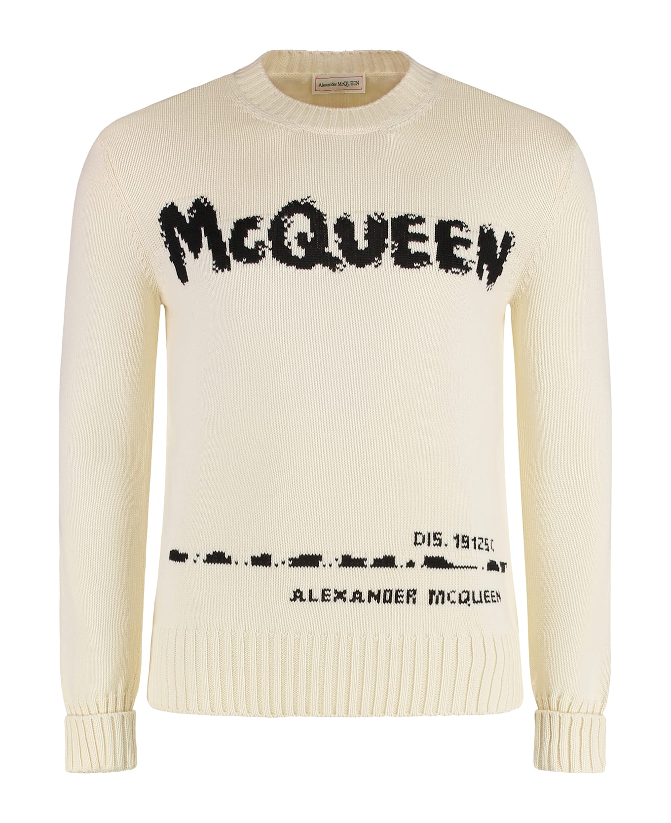 Alexander McQueen Logo Intarsia Crew-neck Sweater - panna