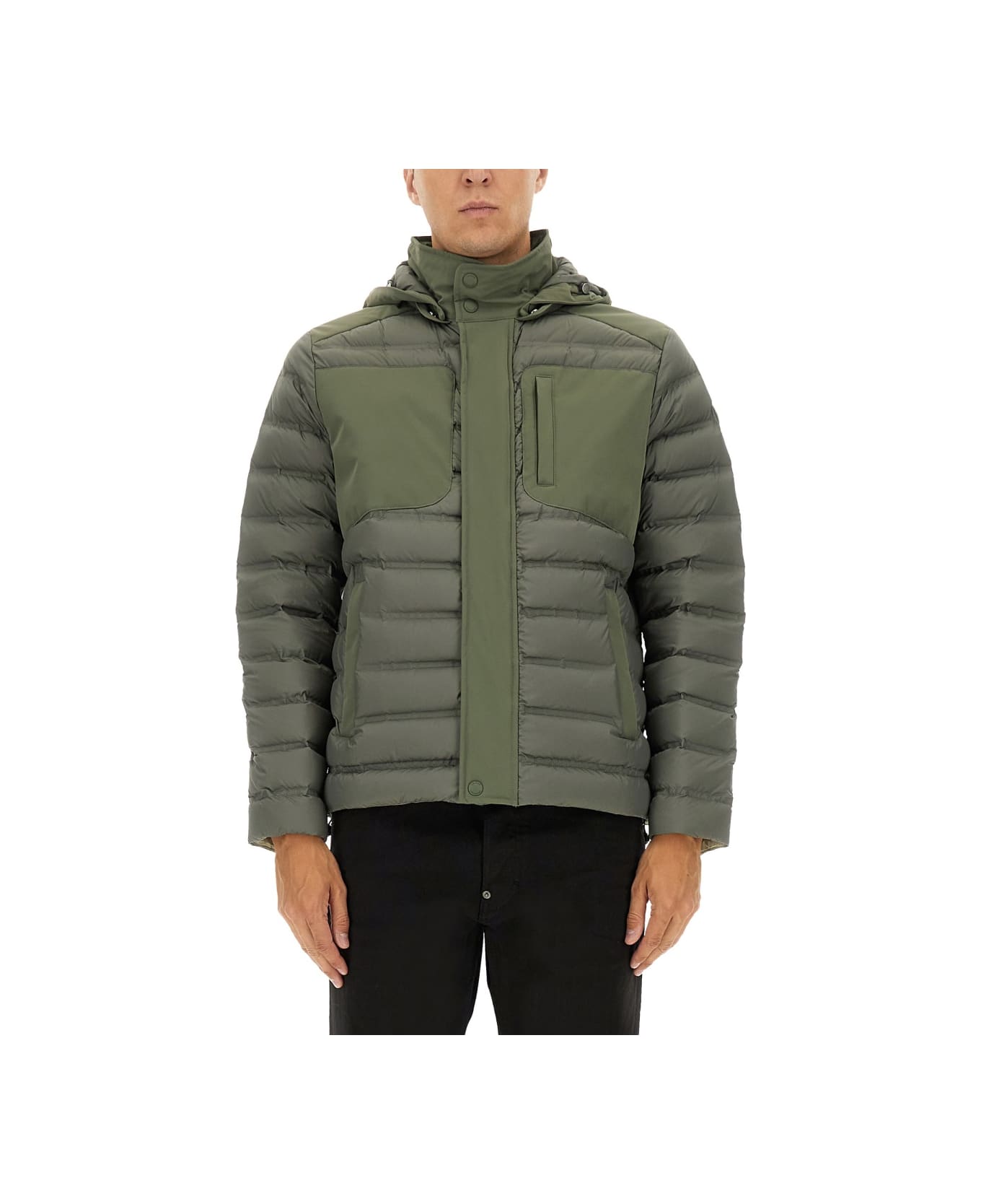 Colmar Down Jacket With Detachable Hood - GREEN
