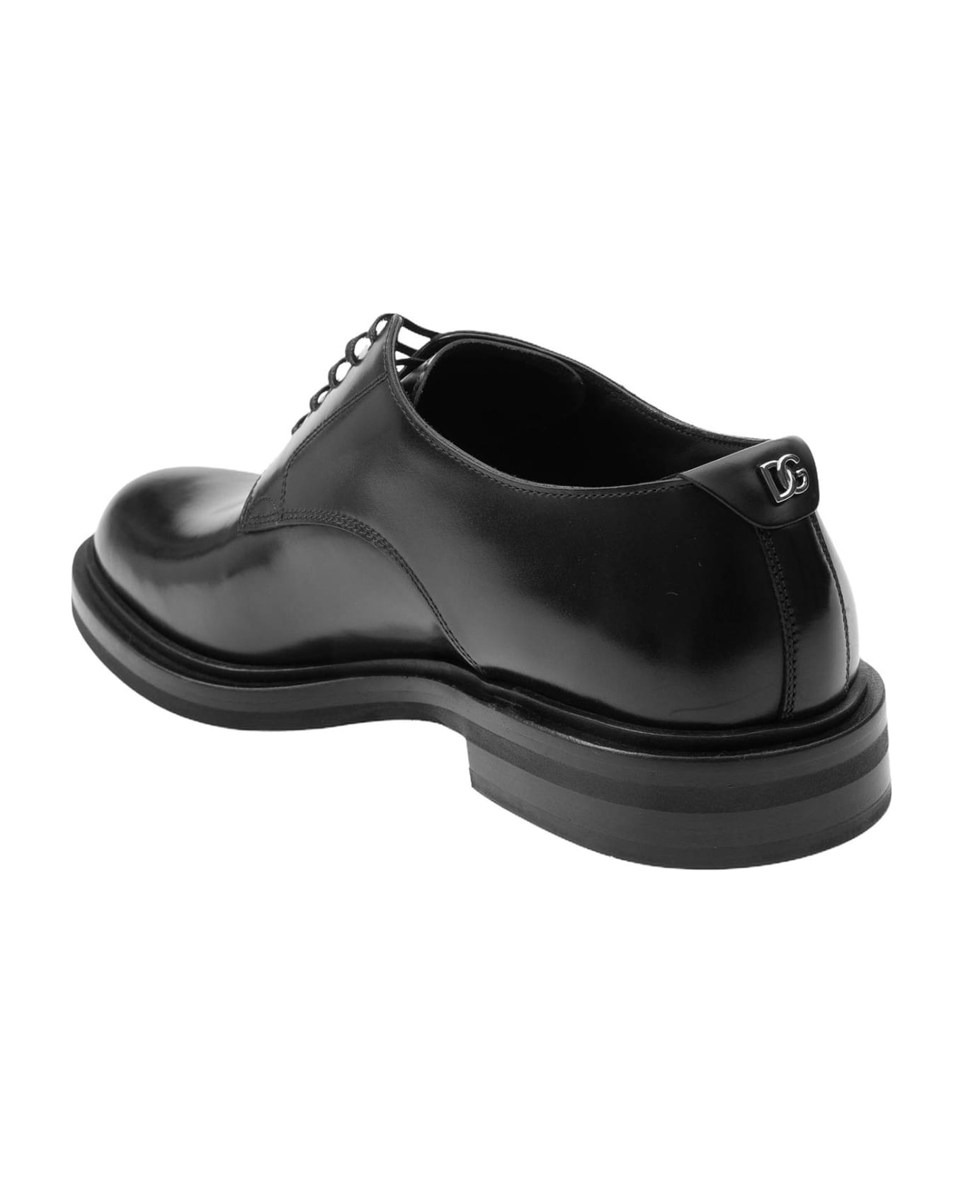 Dolce & Gabbana Derby In Black Brushed Calfskin - Black
