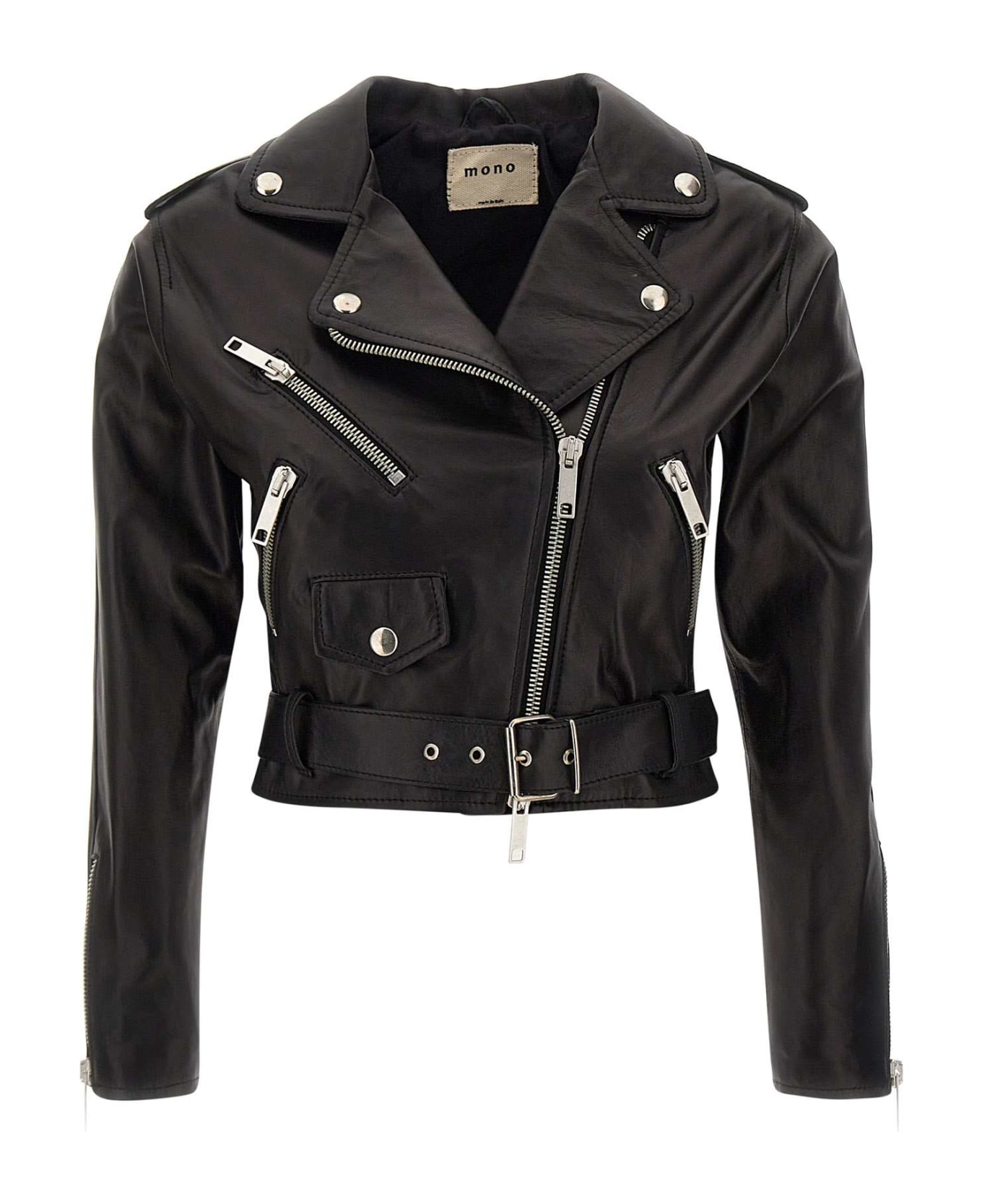 Mono "lory" Leather Jacket - BLACK