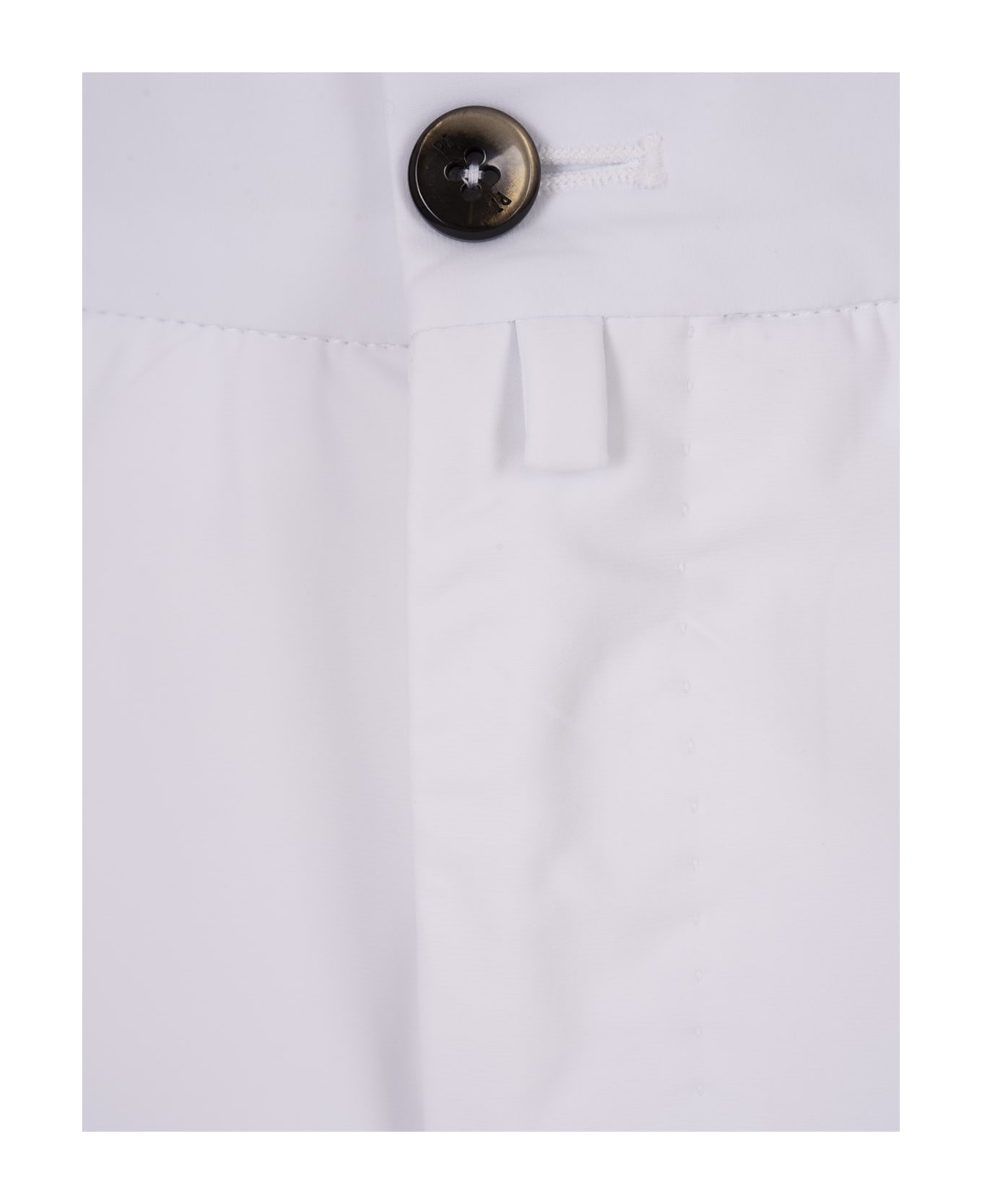 PT Torino White Stretch Cotton Shorts - White