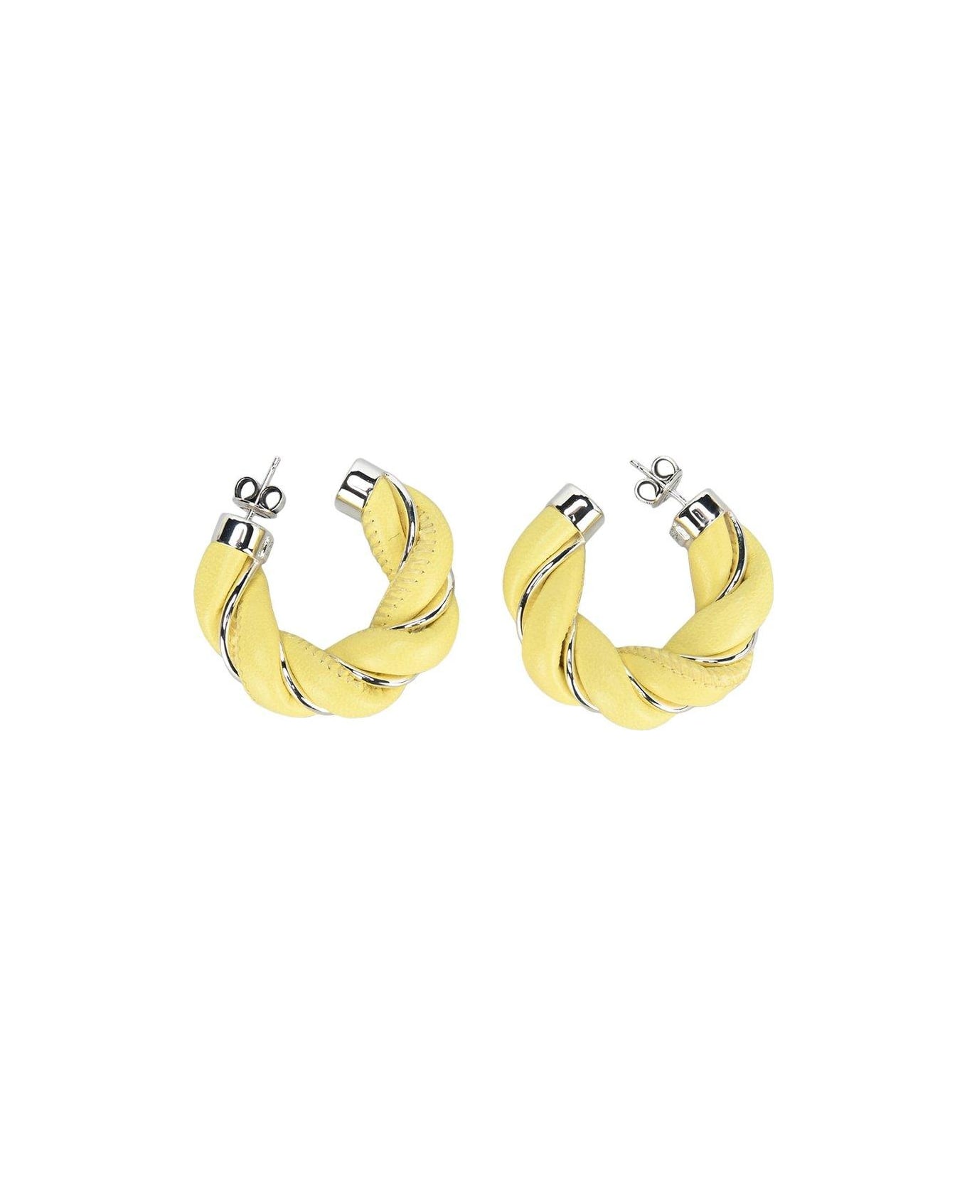 Bottega Veneta Twist Hoop Earrings - GREEN