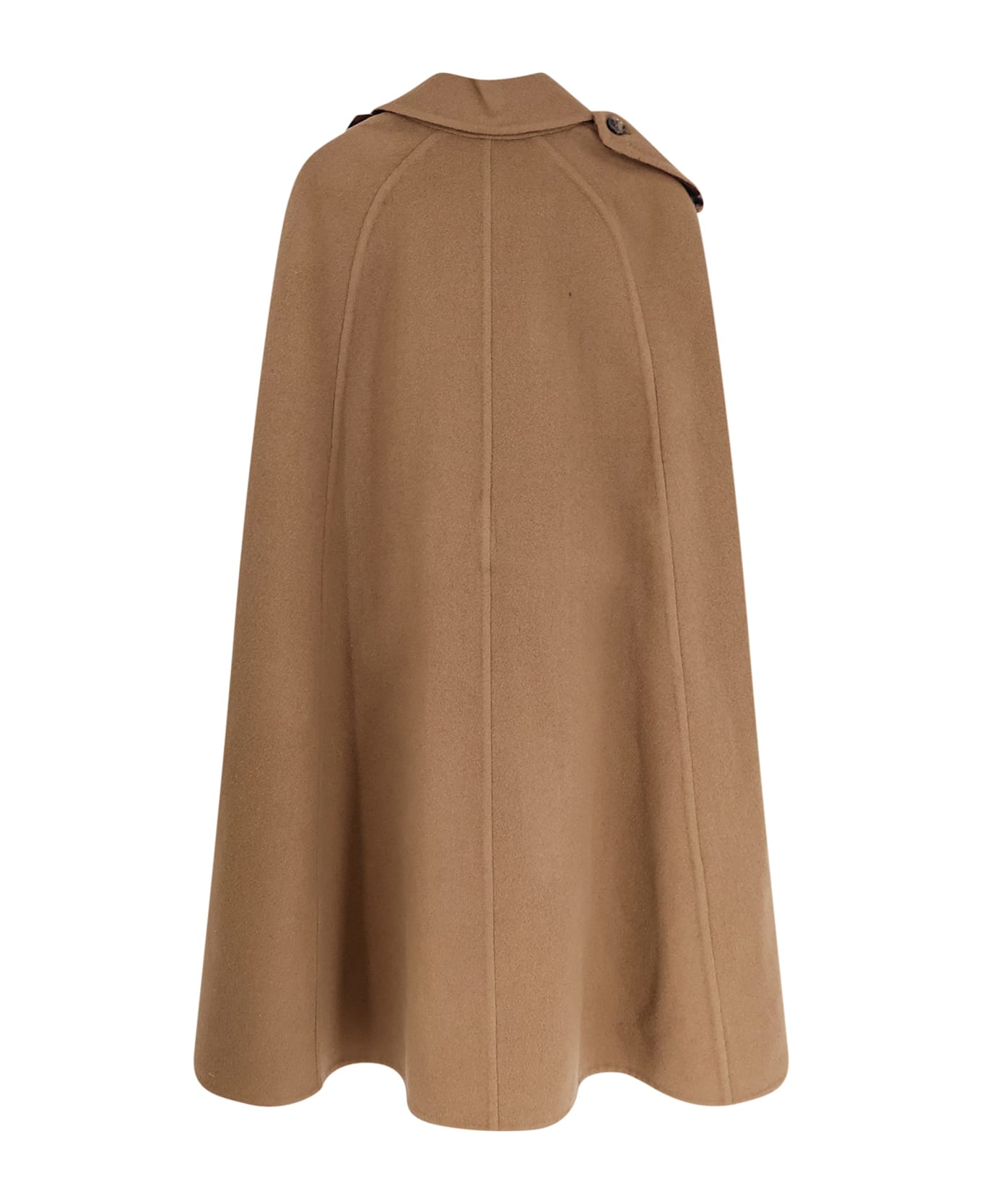 Burberry Belmont Virgin Wool Cape - CAMEL/TREACLE BN CHK