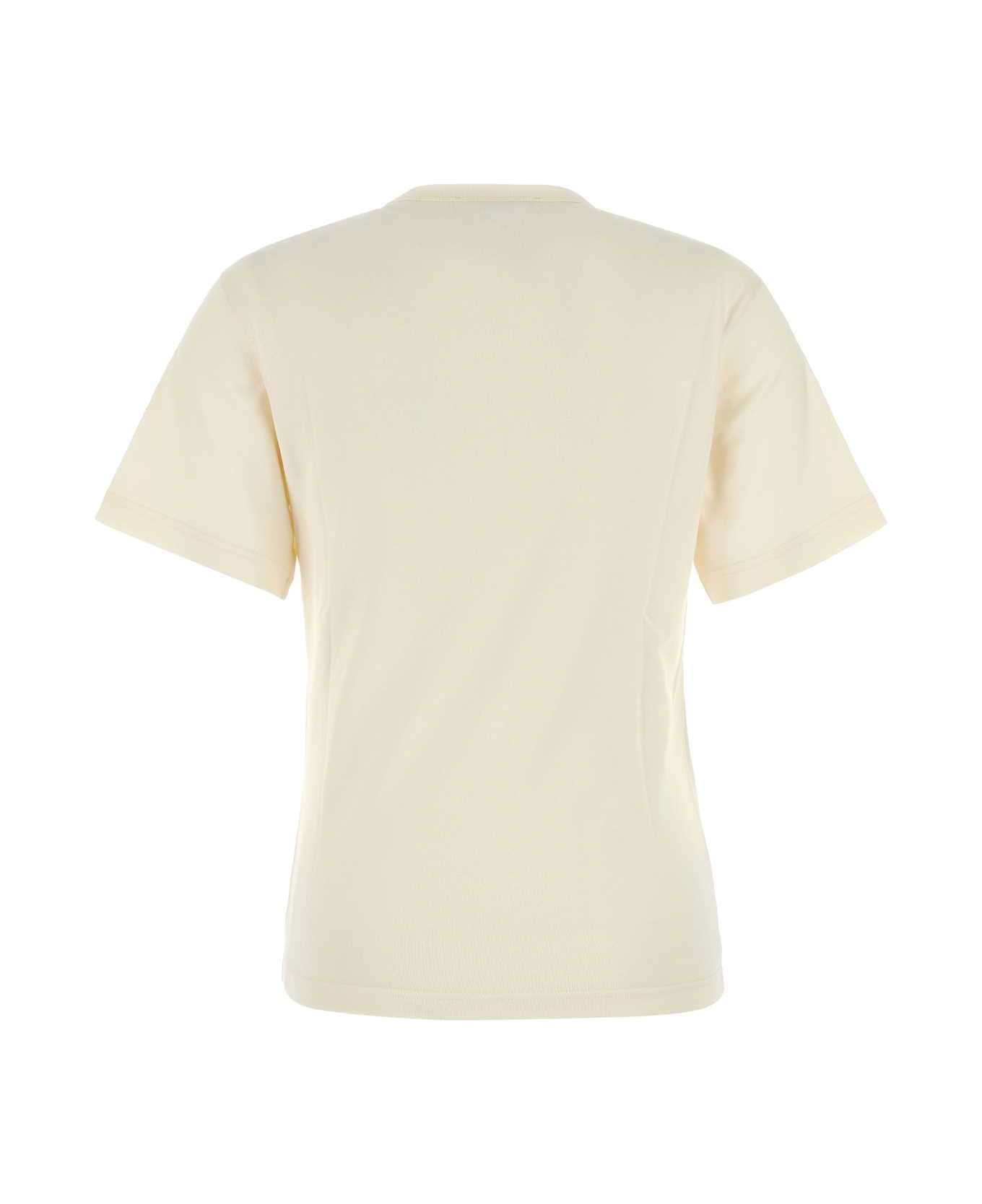 Lemaire Cream Cotton T-shirt - LIGHTCREAM