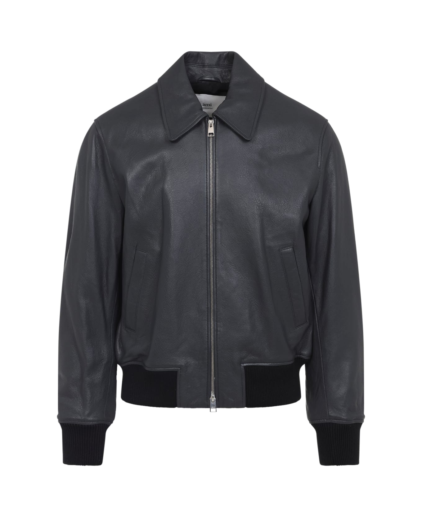 Ami Alexandre Mattiussi Zipped Jacket - Anthracite レザージャケット