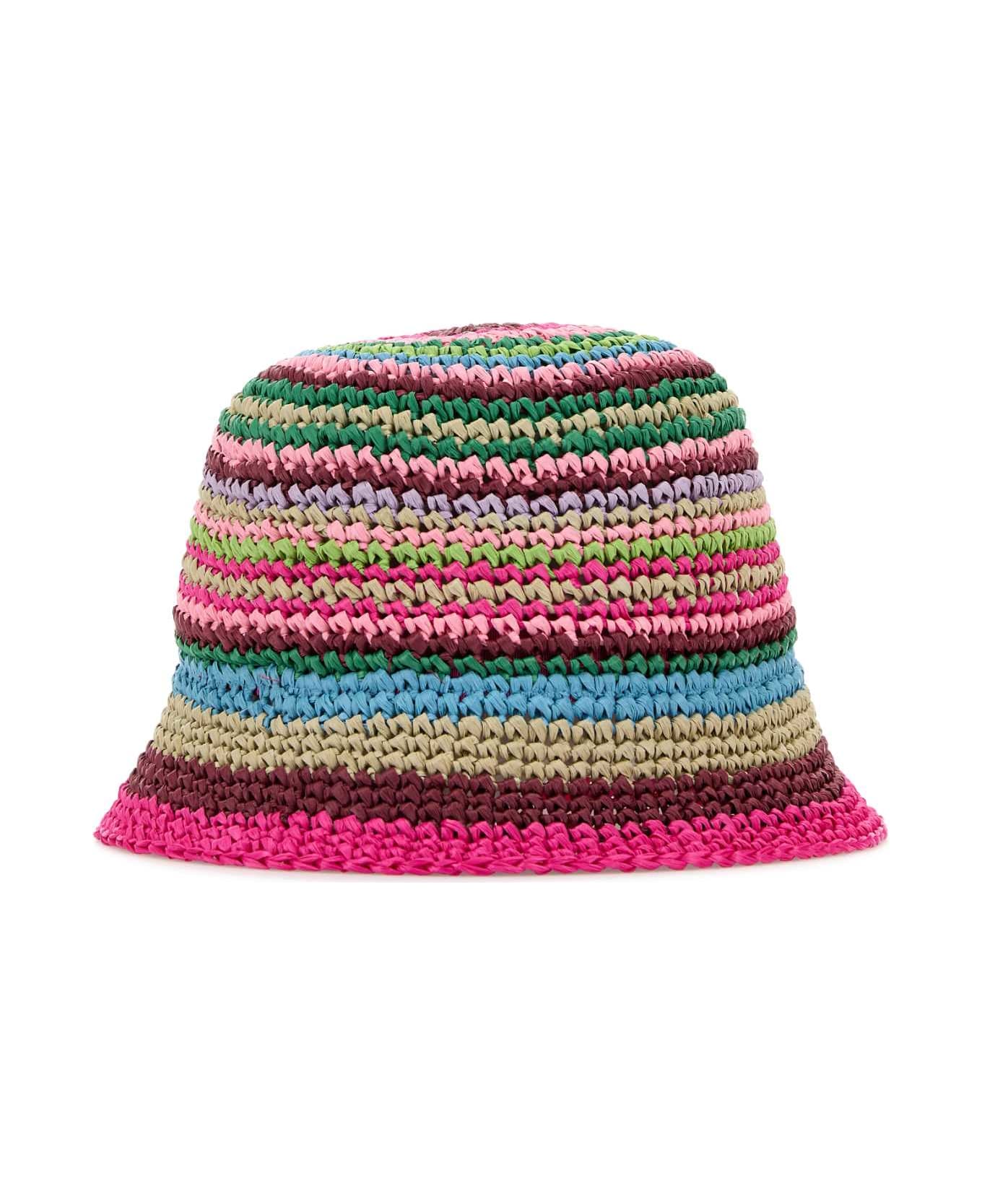 Valentino Garavani Multicolor Raffia Bucket Hat - MULTICOLORORO