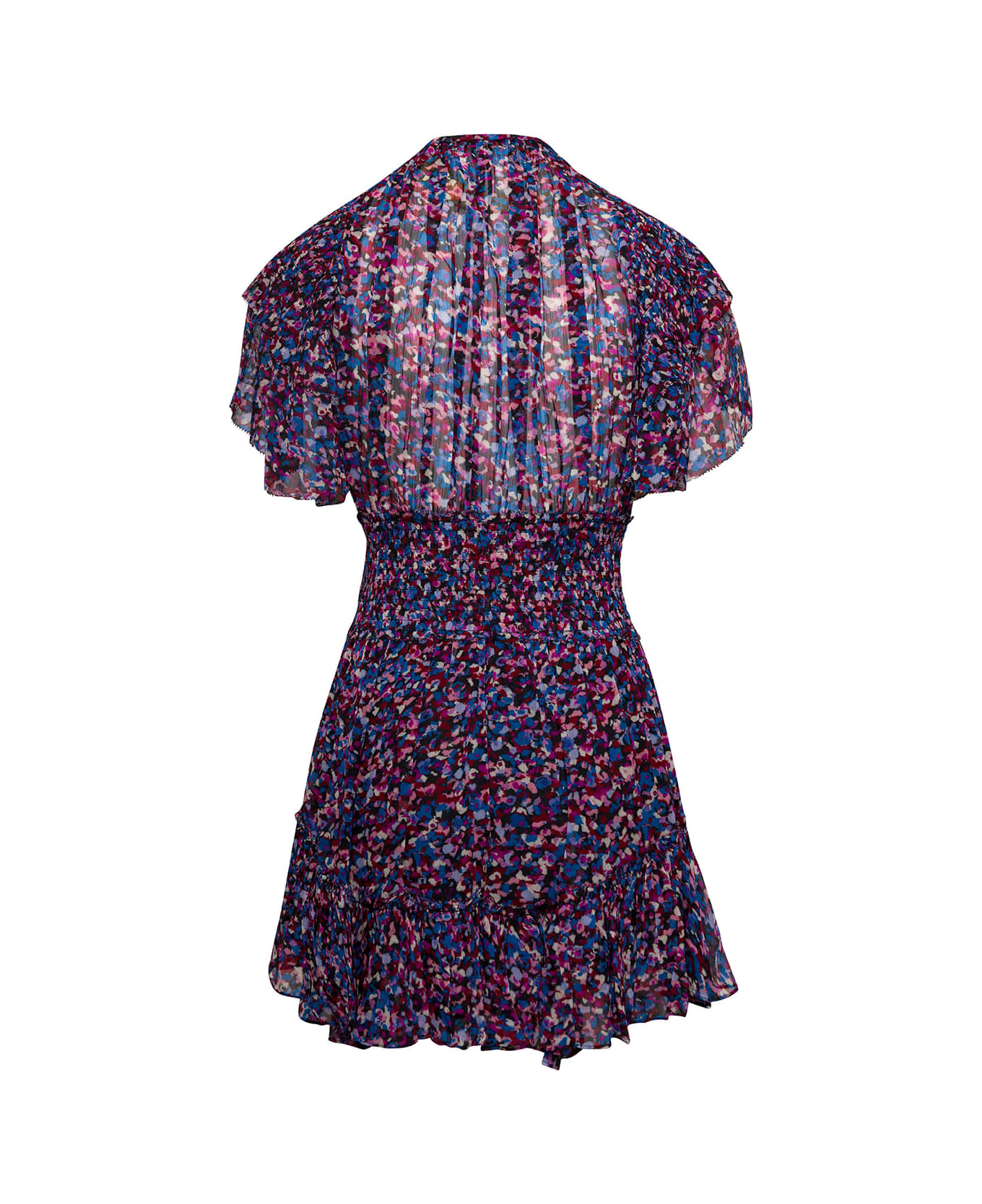 Marant Étoile Multicolor Floral Print Minidress In Viscose Woman - Multicolor