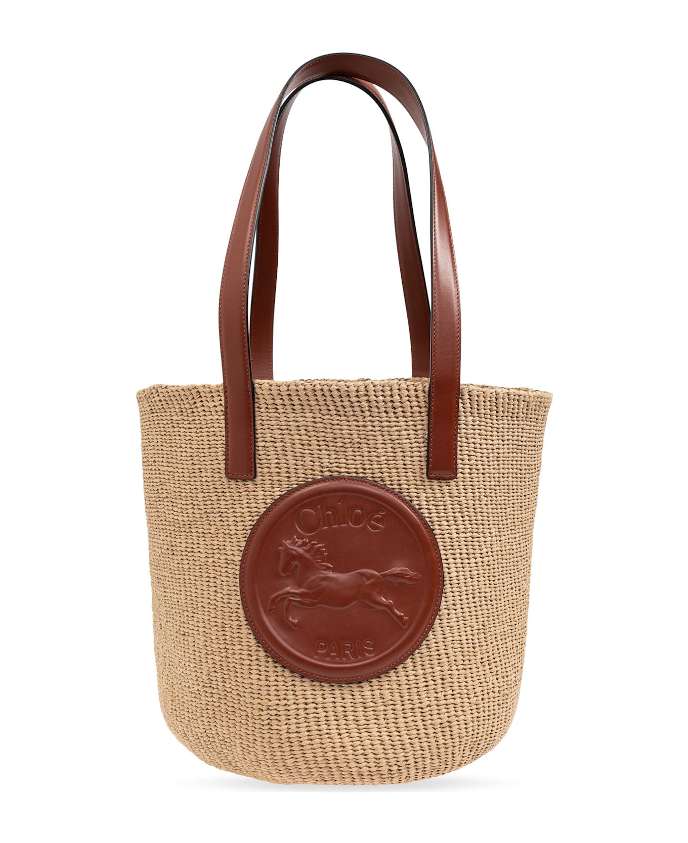 Chloé Bag Horse Medal Large Type Shopper - Sepia Brown