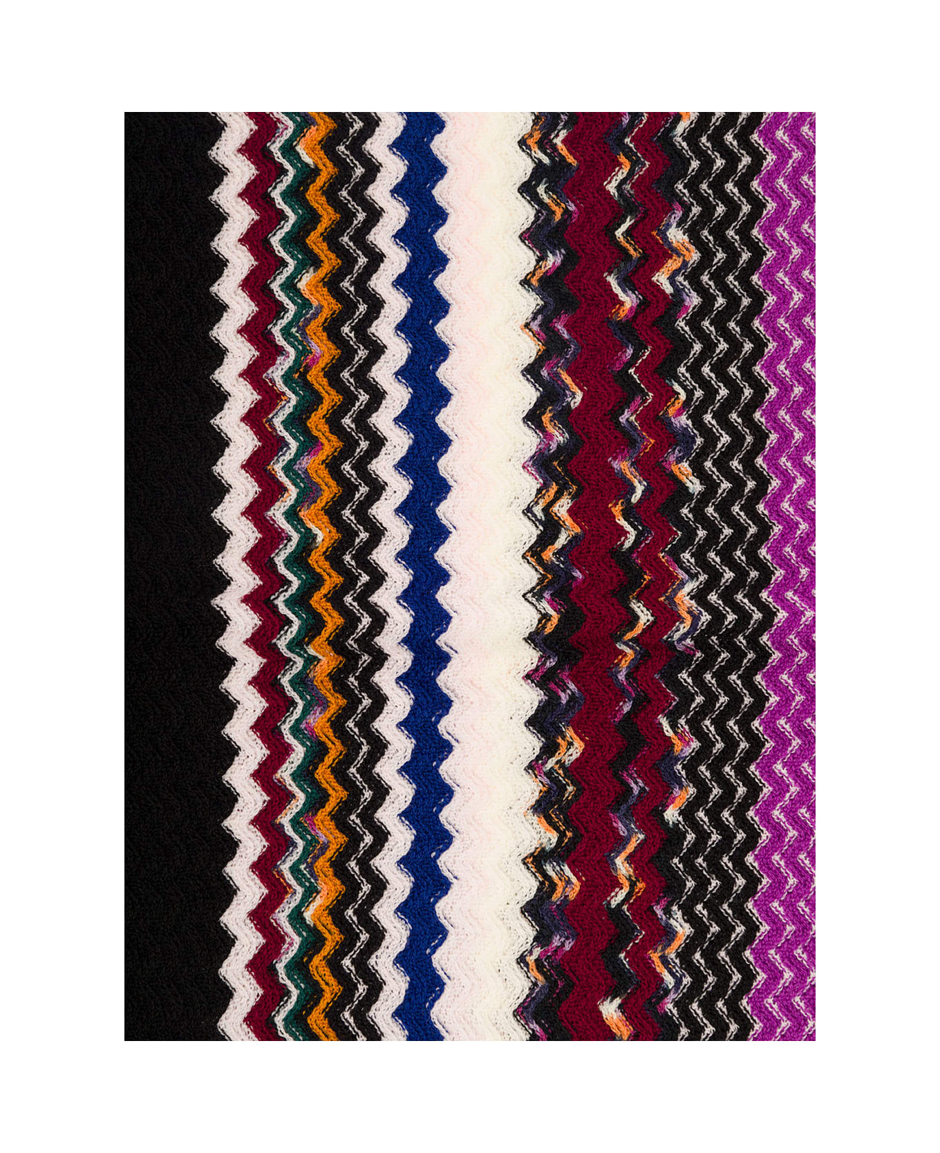 Missoni Multicolor Scarf With Zigzag Motif And Fringed Hem In Wool Blend Woman - Multicolor