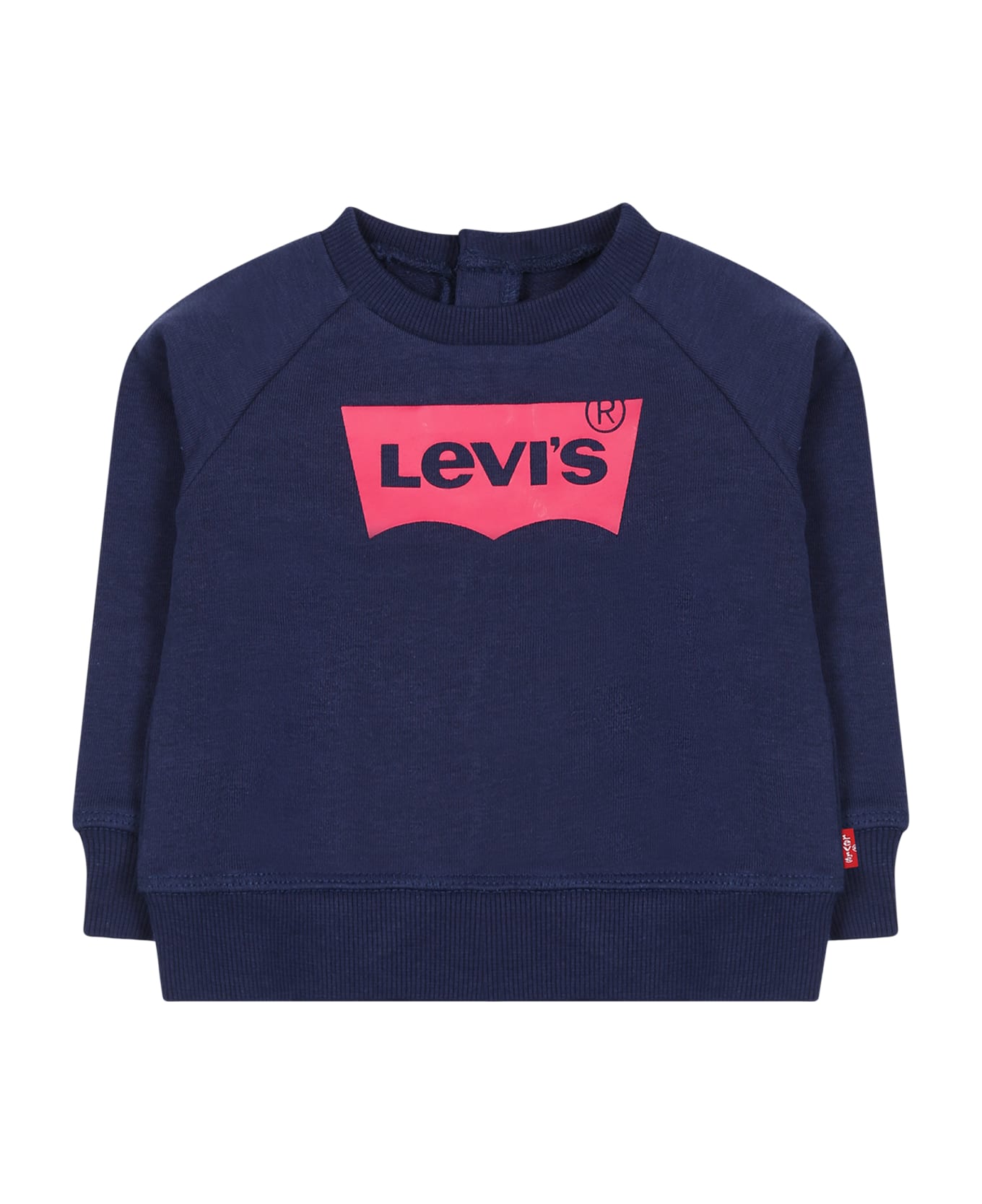 Levi's Blue Sweatshirt For Baby Girl With Logo - Blue