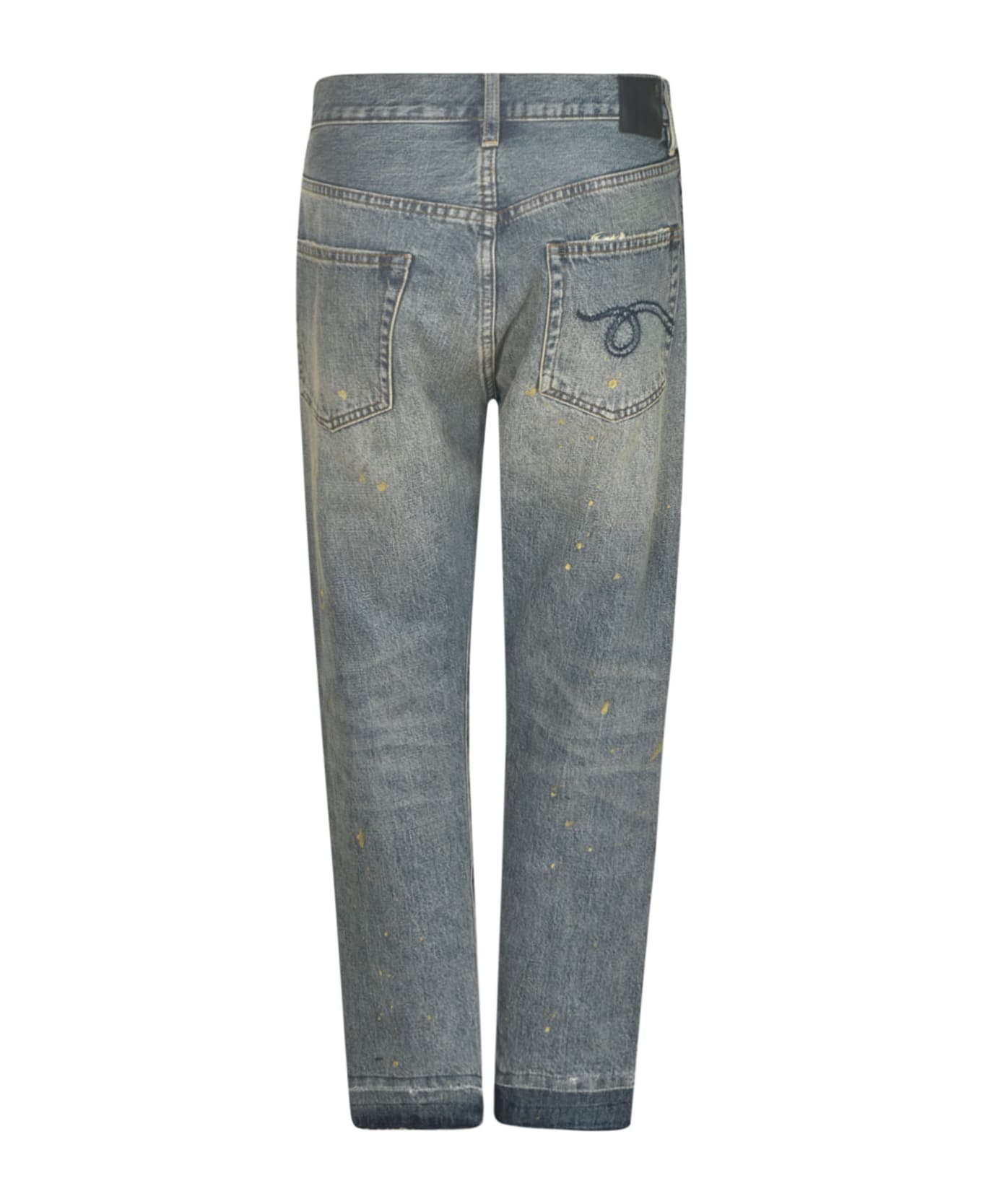 R13 Straight Buttoned Jeans - Blue/Gold デニム