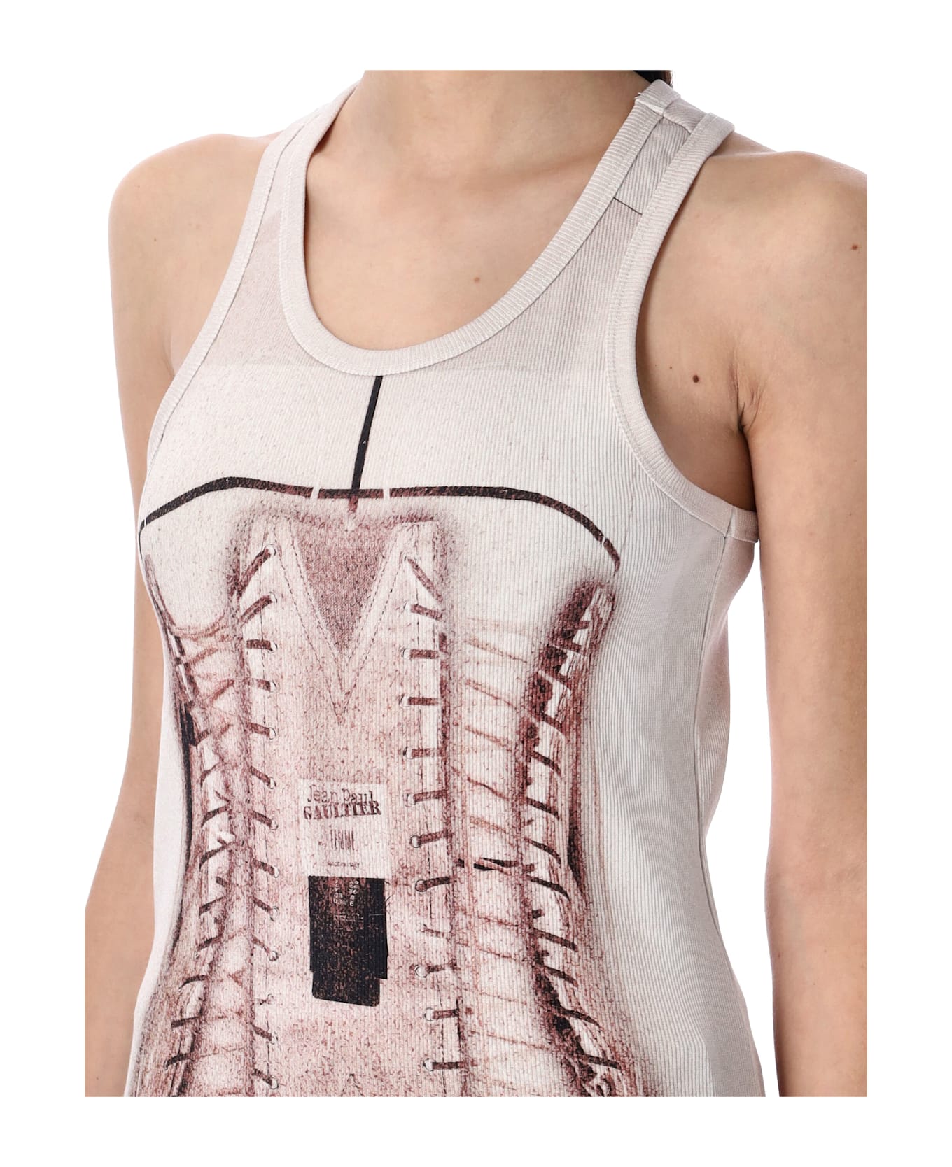 Jean Paul Gaultier Trompe L
oil Corset Tank Top - DUSTY PINK