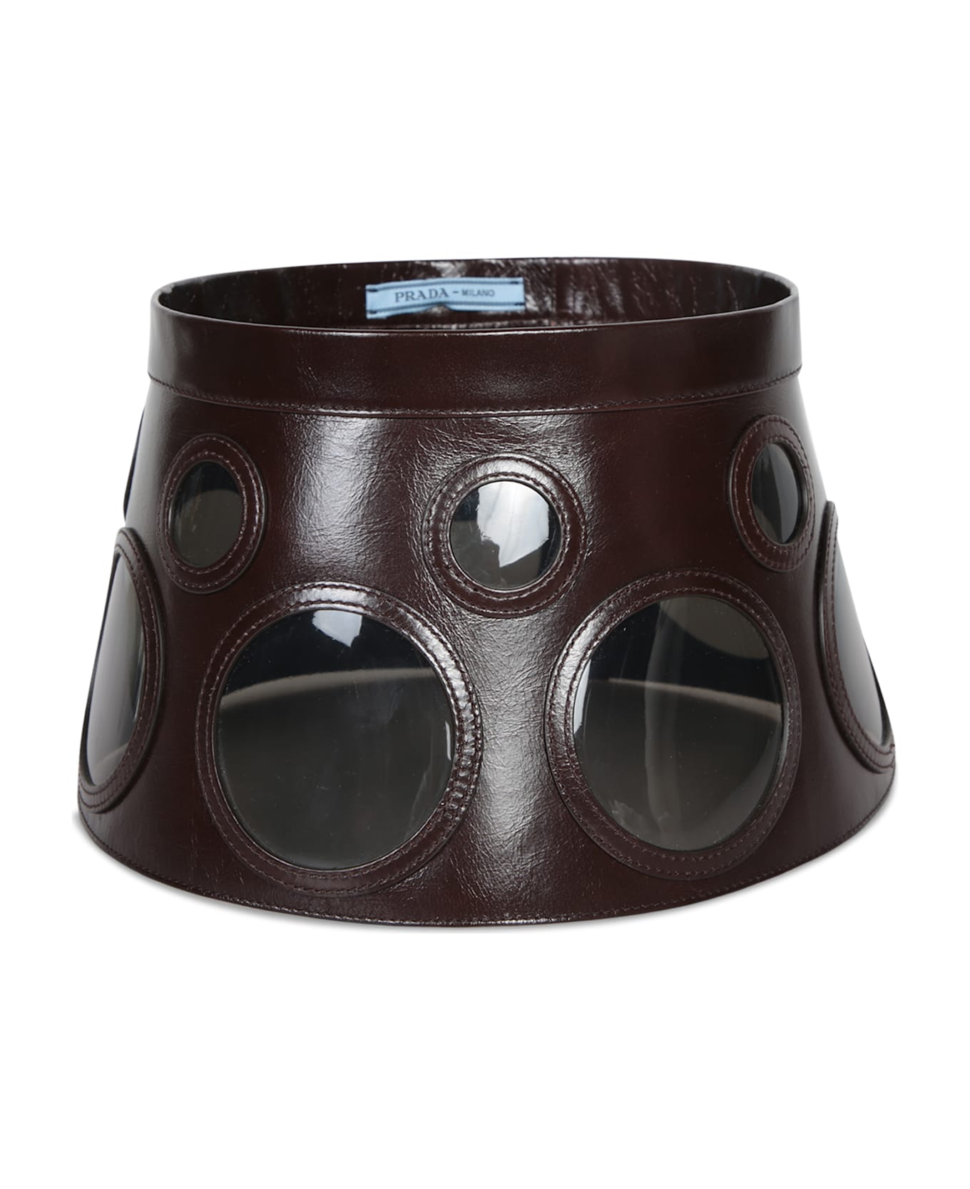 Prada Dark Brown Leather Hat - MORO