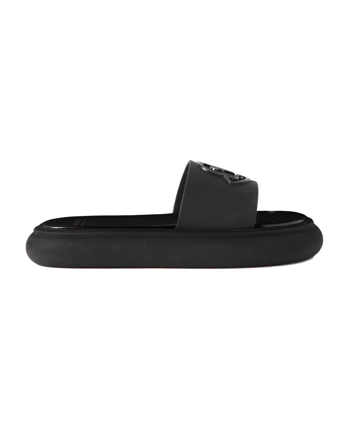 Moncler Logo Slides - Black