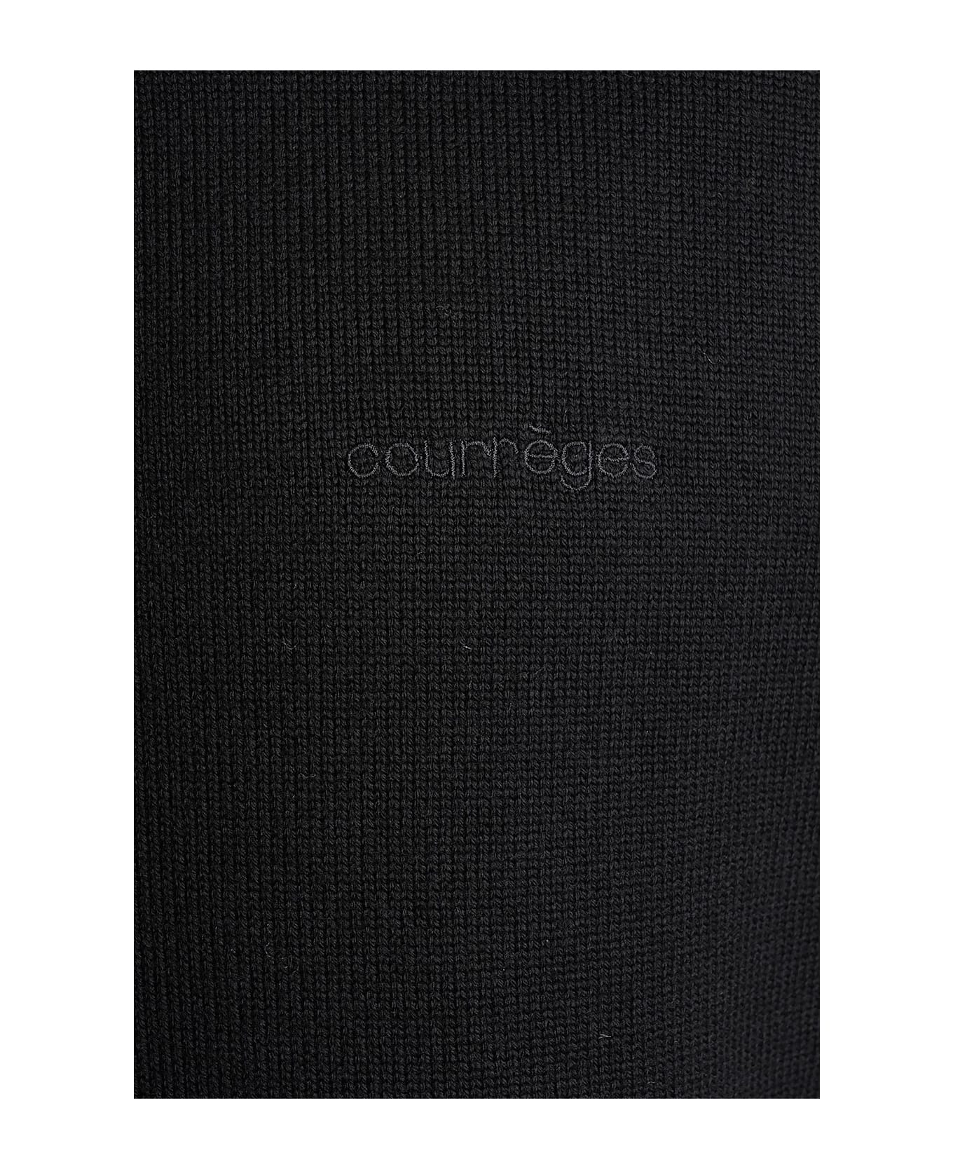 Courrèges Knitwear In Black Wool - black