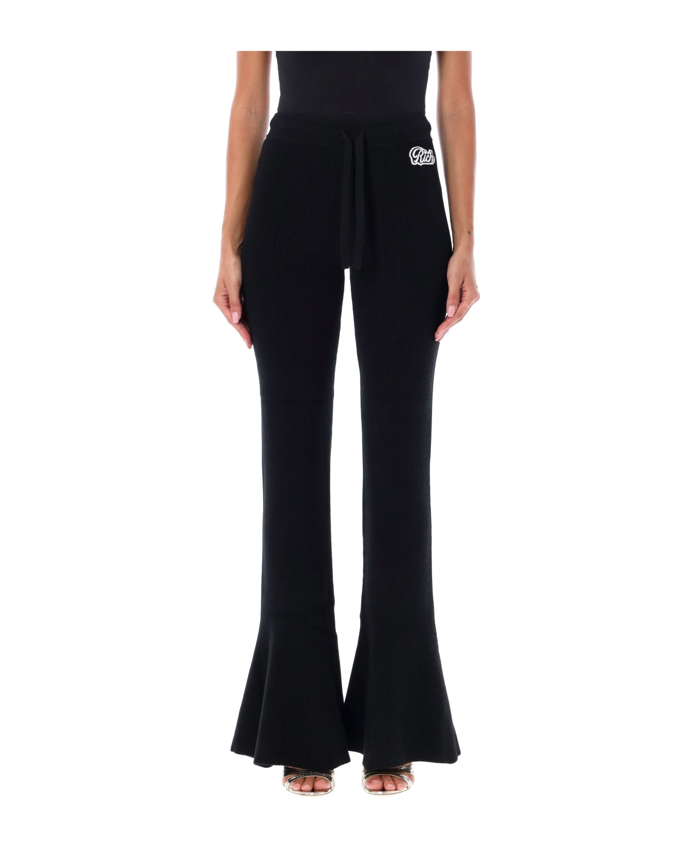 Alessandra Rich Wool Blend Knitted Trousers - BLACK