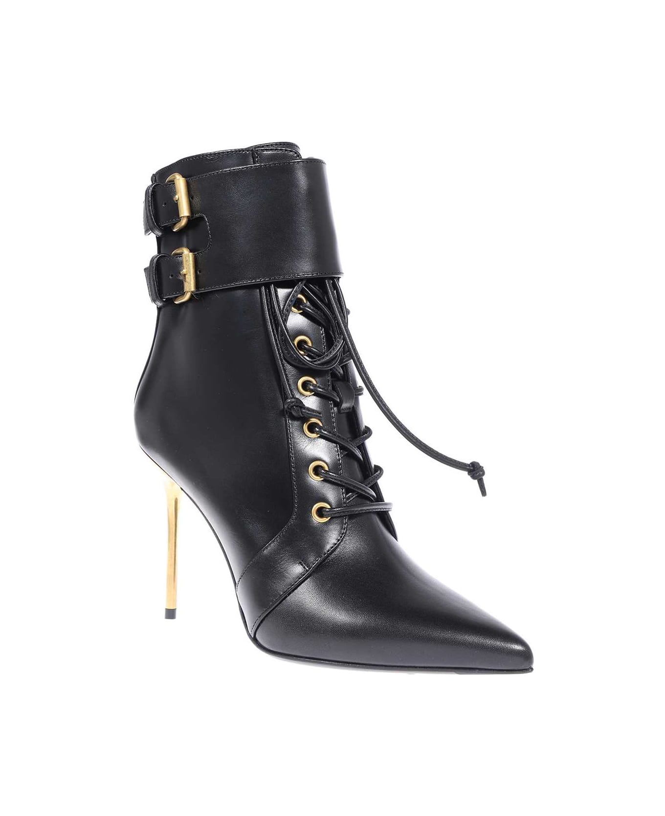 Balmain Leather Ankle Boots - black ブーツ