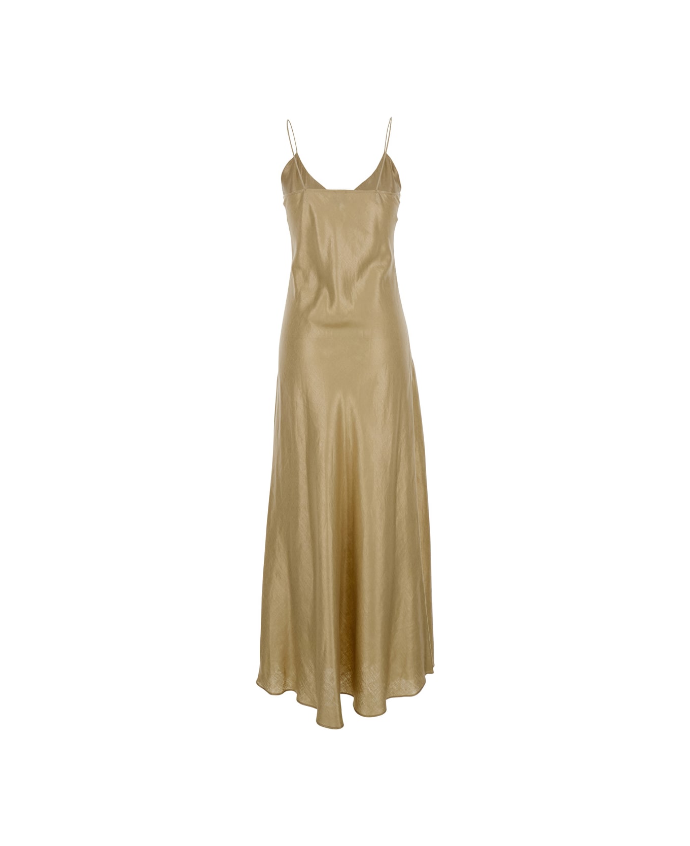 Eleventy Beige Long Dress With Thin Straps In Viscose Woman - Beige