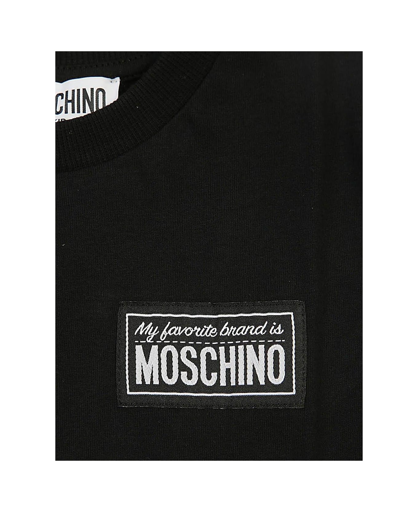 Moschino Logo-patch Crewneck T-shirt - Black