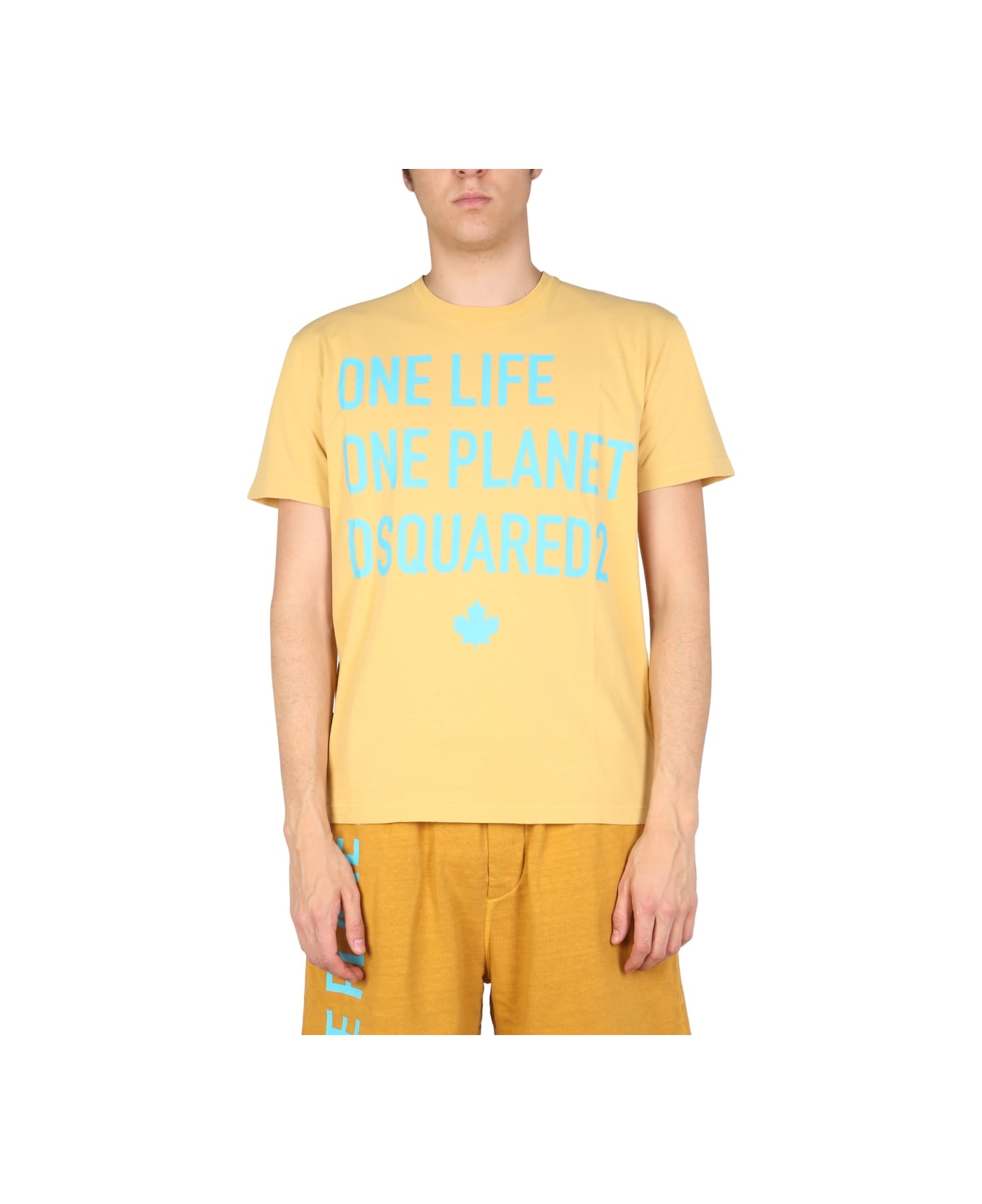 Dsquared2 "one Life One Planet" T-shirt - YELLOW