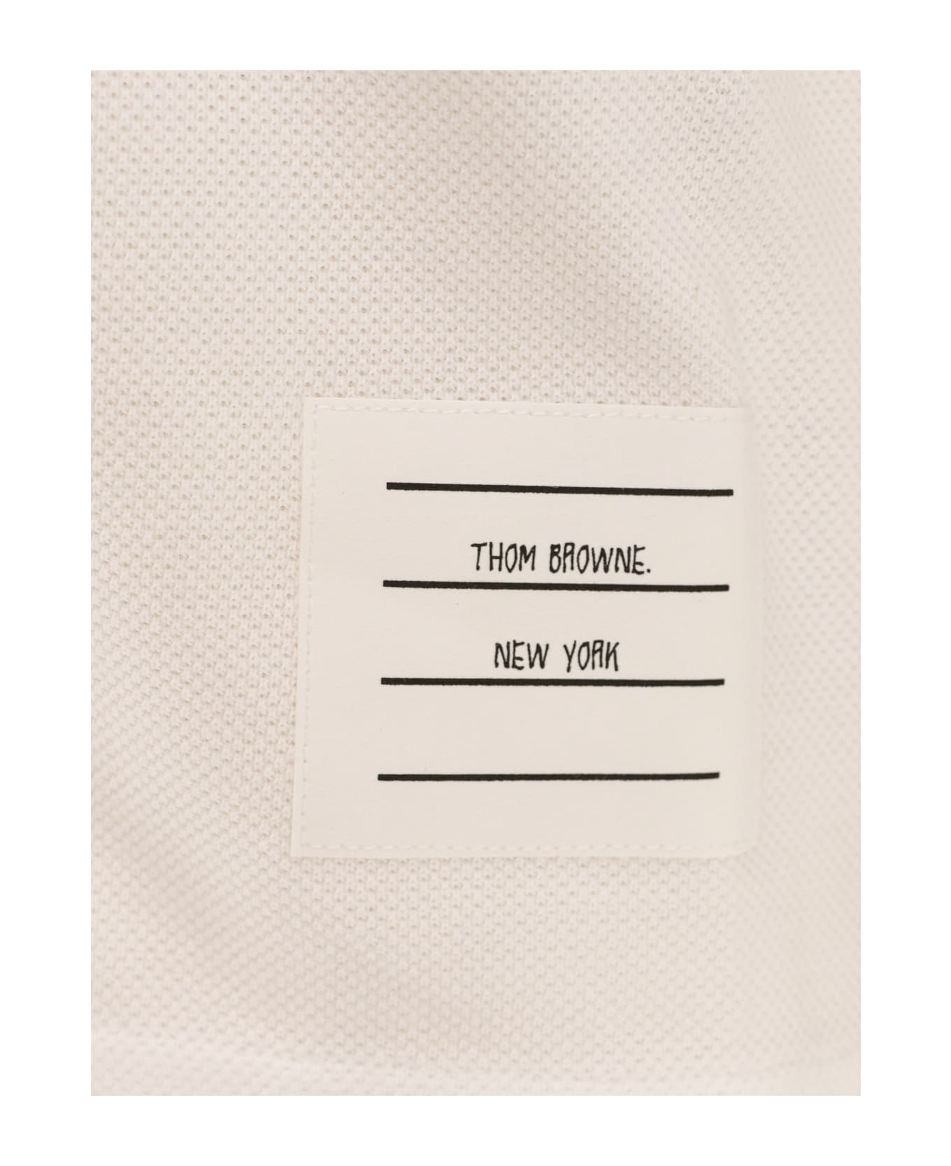Thom Browne Polo In Piqué Di Cotone - White