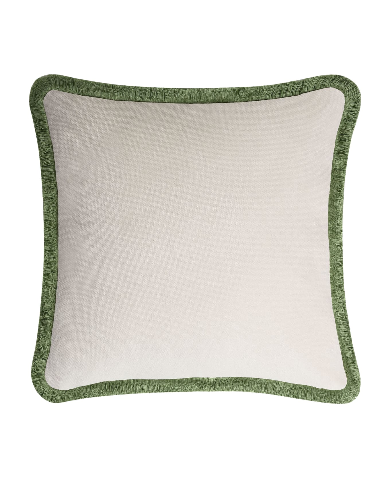 Lo Decor Happy Velvet Pillow - white/light green