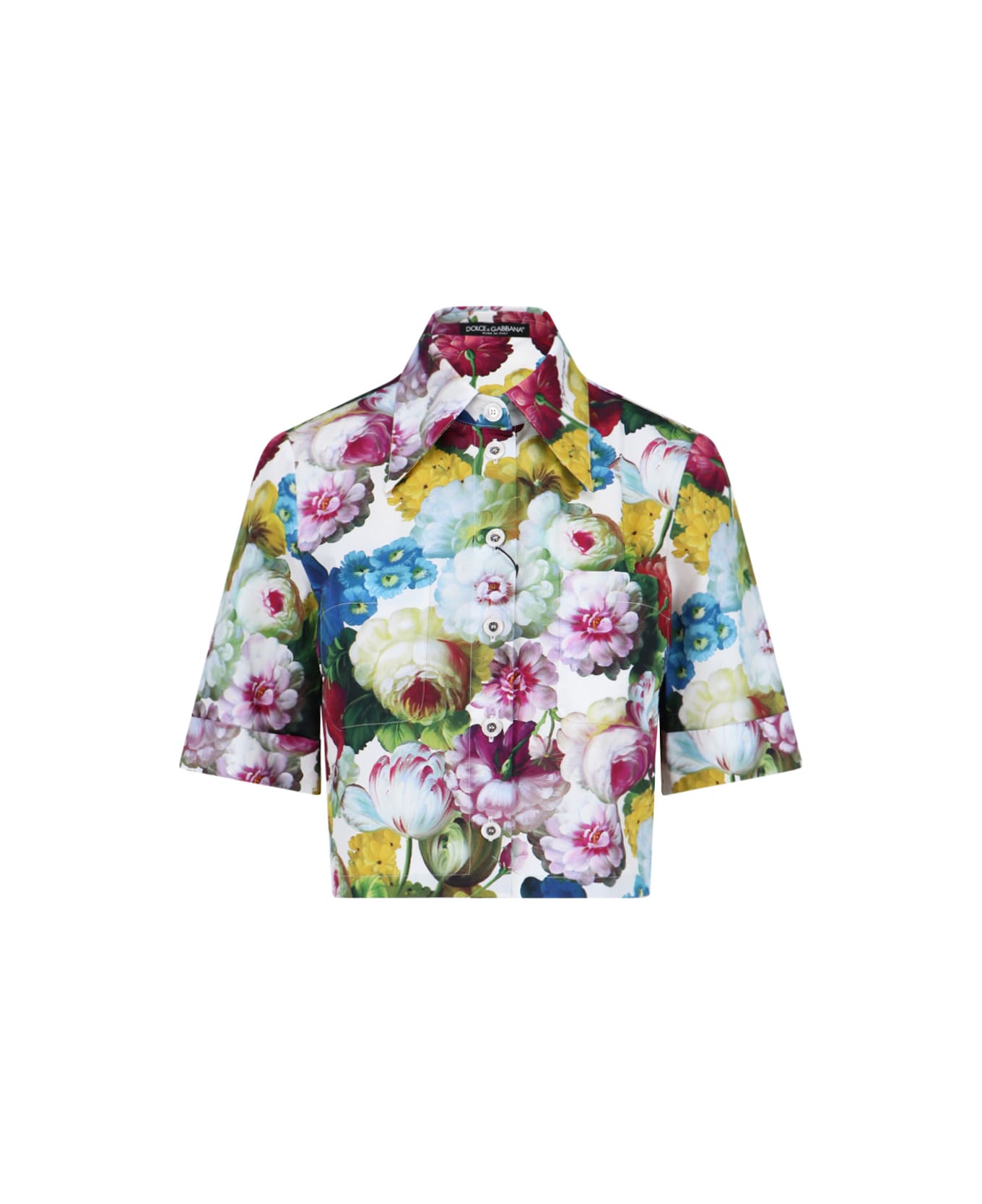 Dolce & Gabbana Garden Print Crop Shirt - Multicolor シャツ