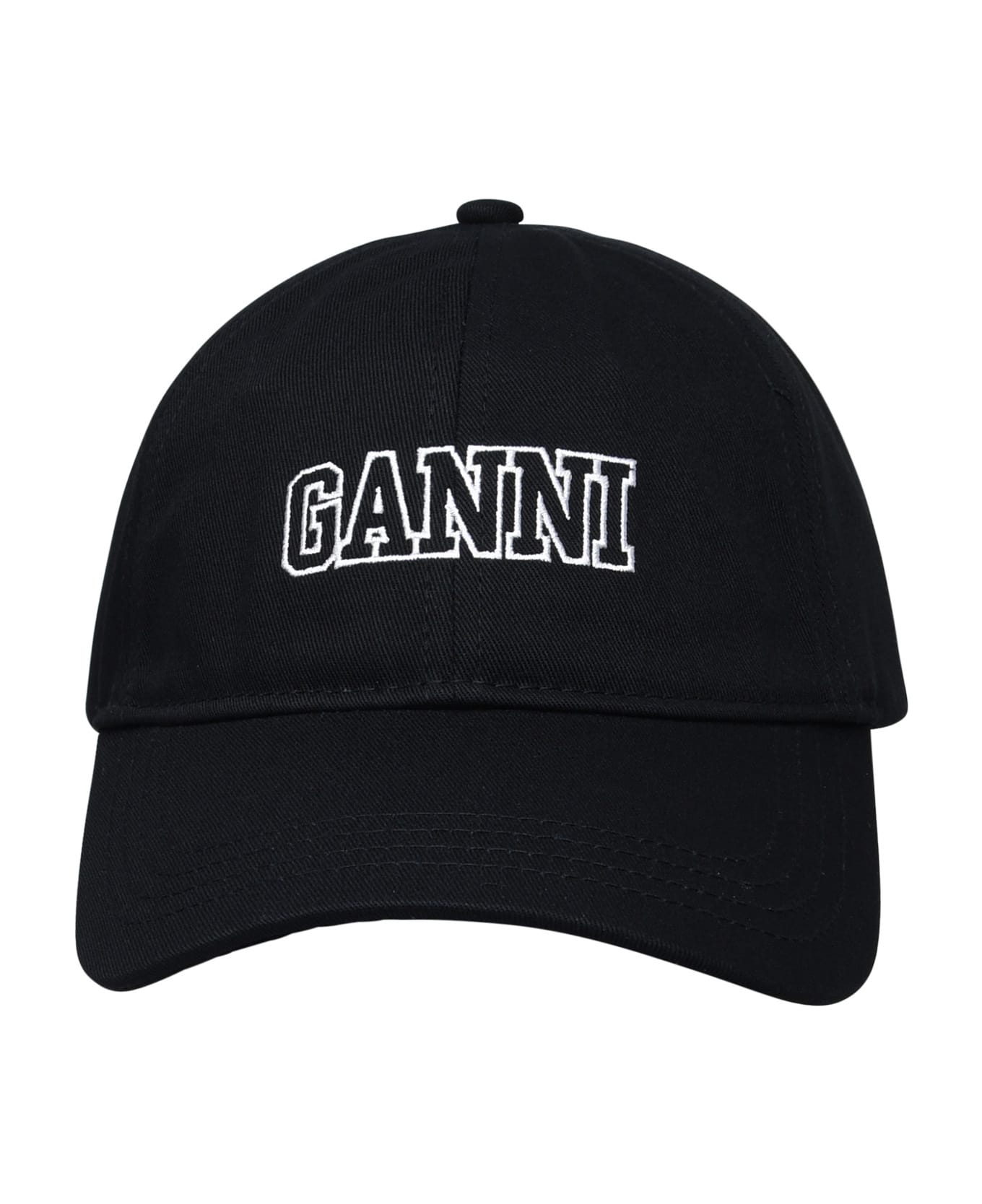 Ganni Black Cotton Hat - Black