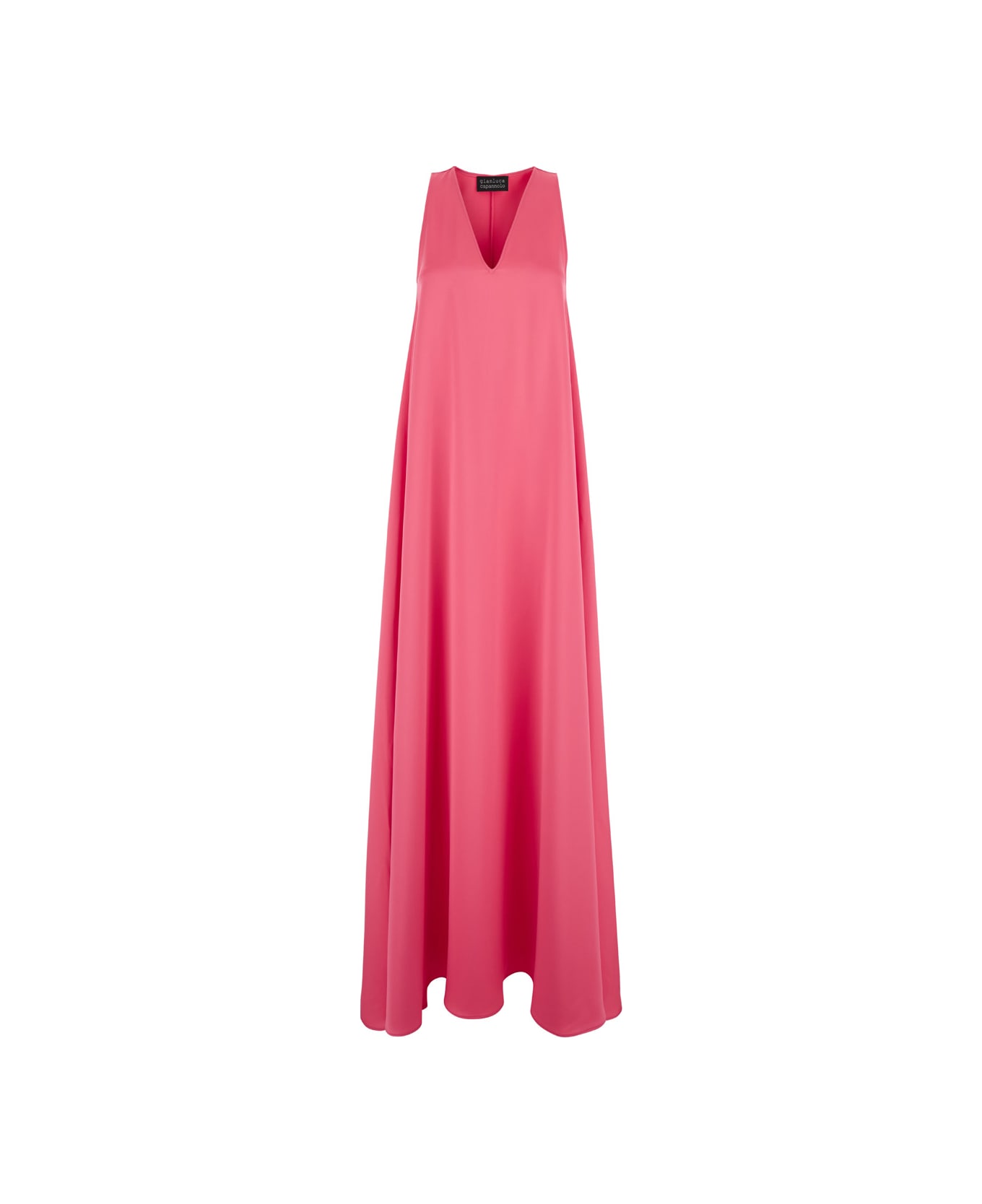 Gianluca Capannolo Pink Maxi Dress In Satin Woman - Pink