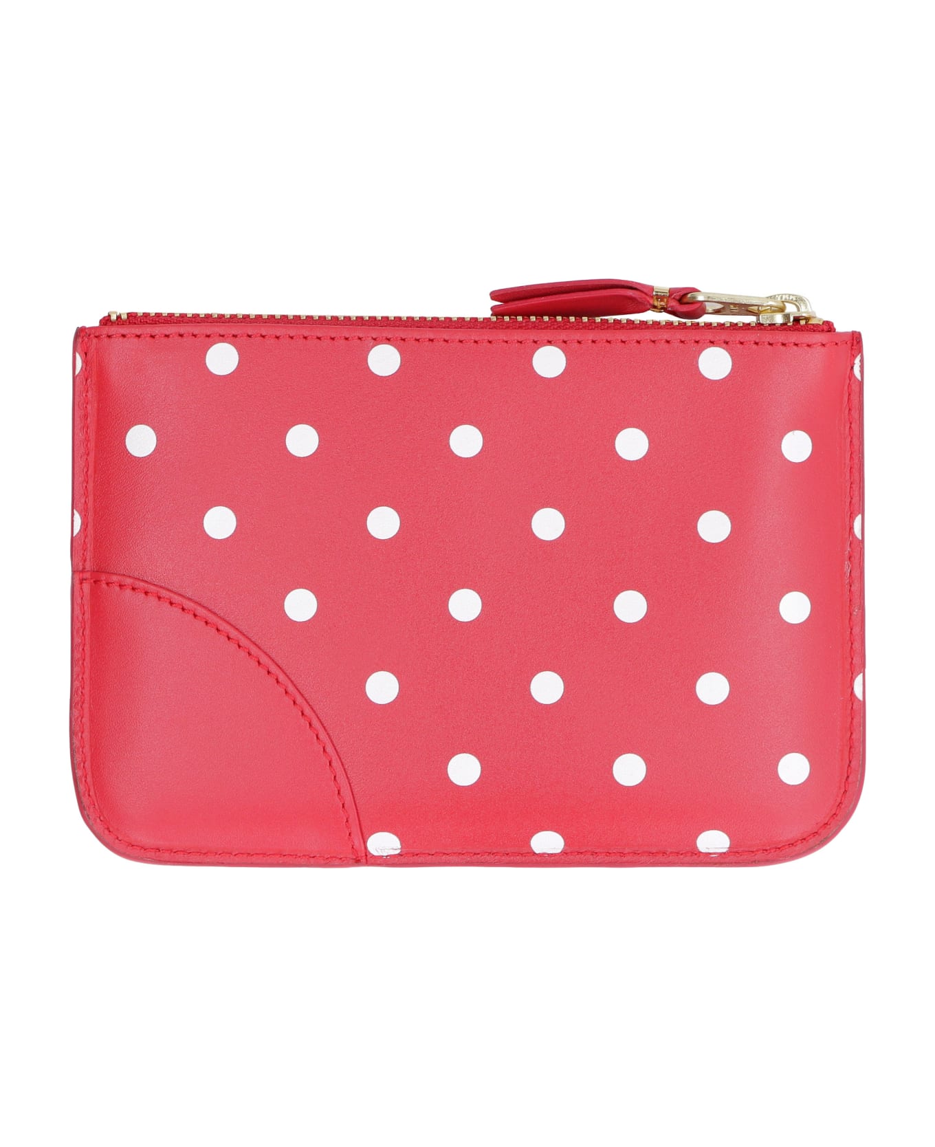 Comme des Garçons Wallet Logo Detail Flat Leather Pouch - red