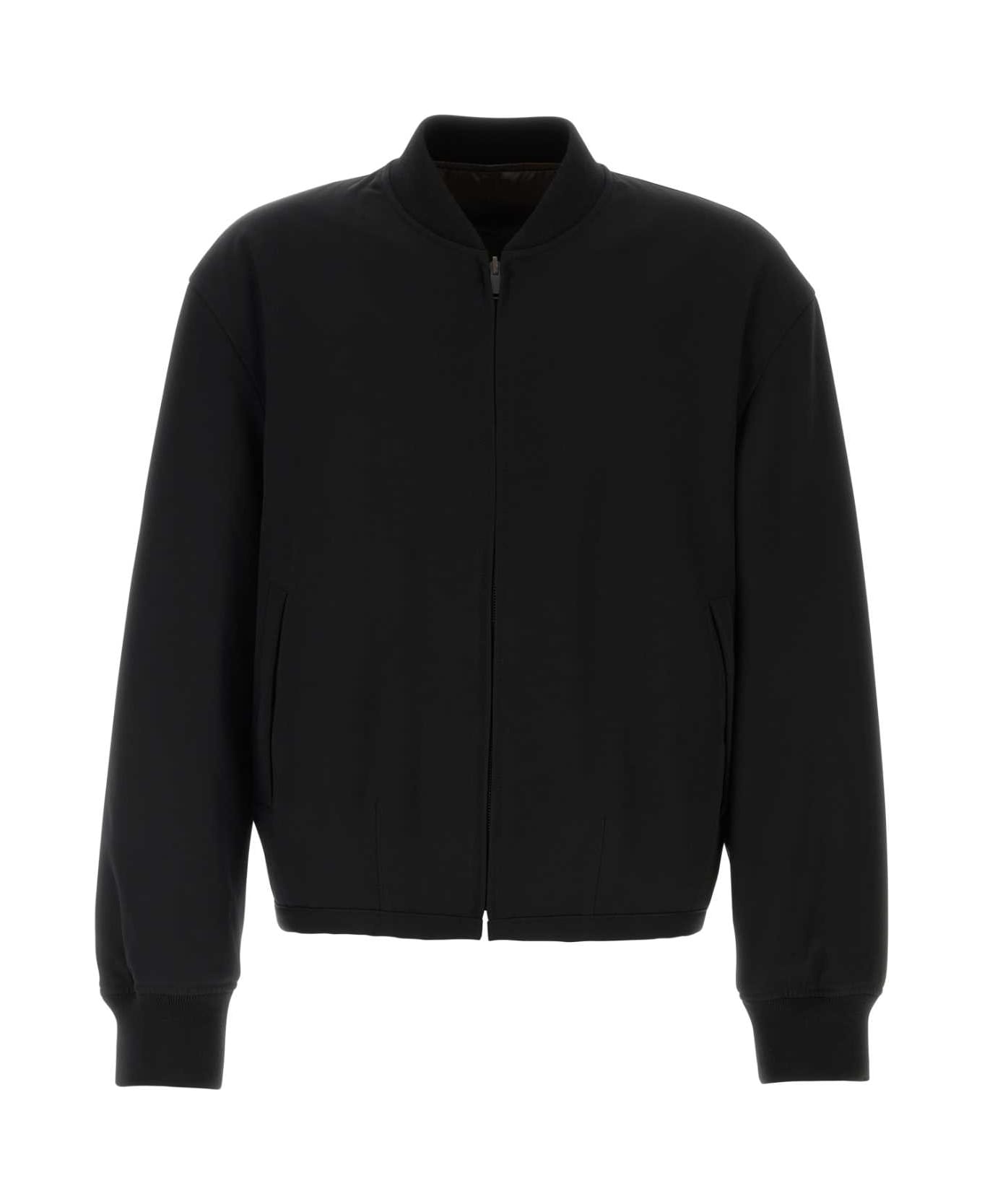 The Row Black Wool Fenn Bomber Jacket - BLACK ベスト