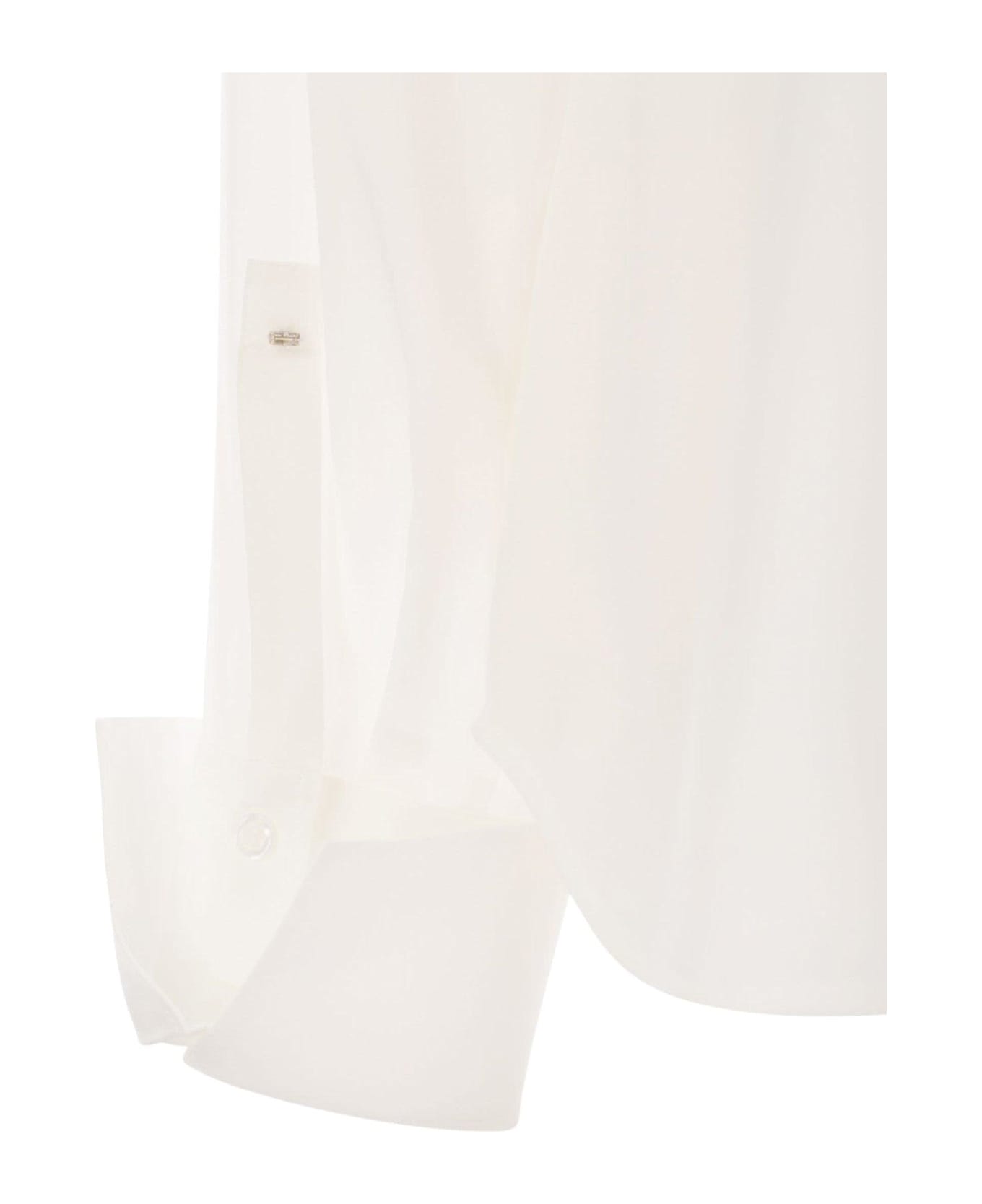 SportMax Gemona Long-sleeved Crepe Shirt - White