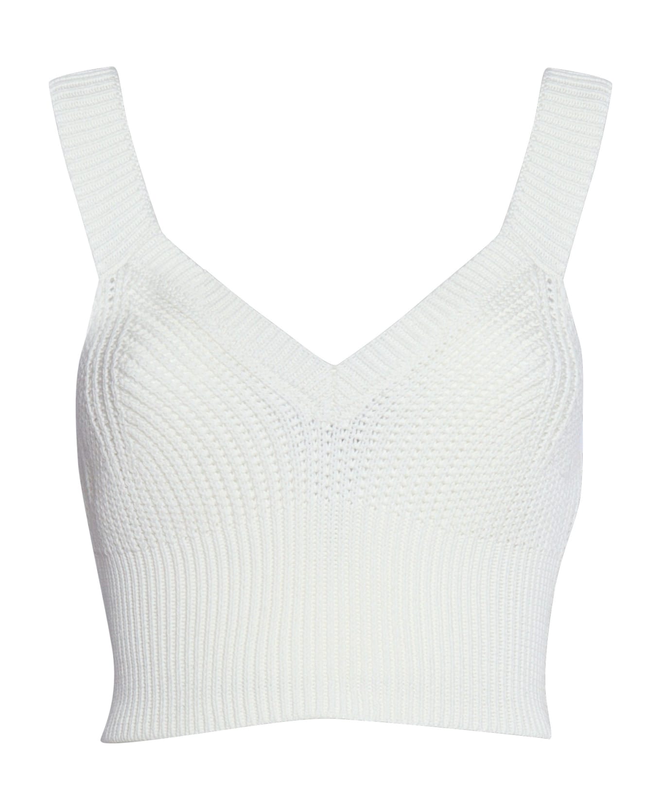 Ballantyne Withe Perforated Top - WHITE ブラウス