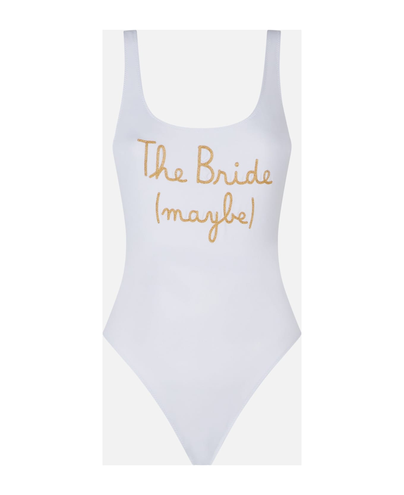 MC2 Saint Barth Woman One Piece Swimsuit With The Bride (maybe) Embroidery - WHITE