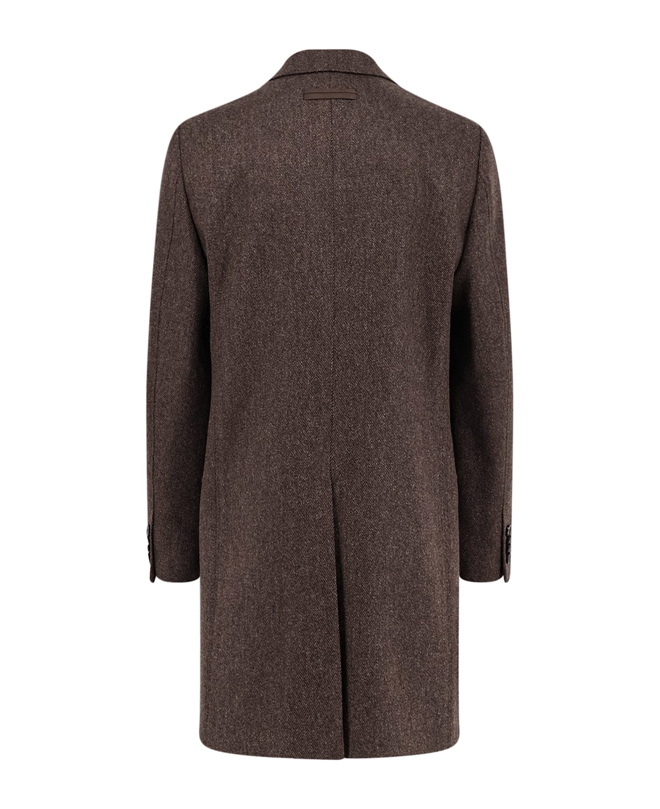 Zegna Single-breasted Wool Coat - Brown