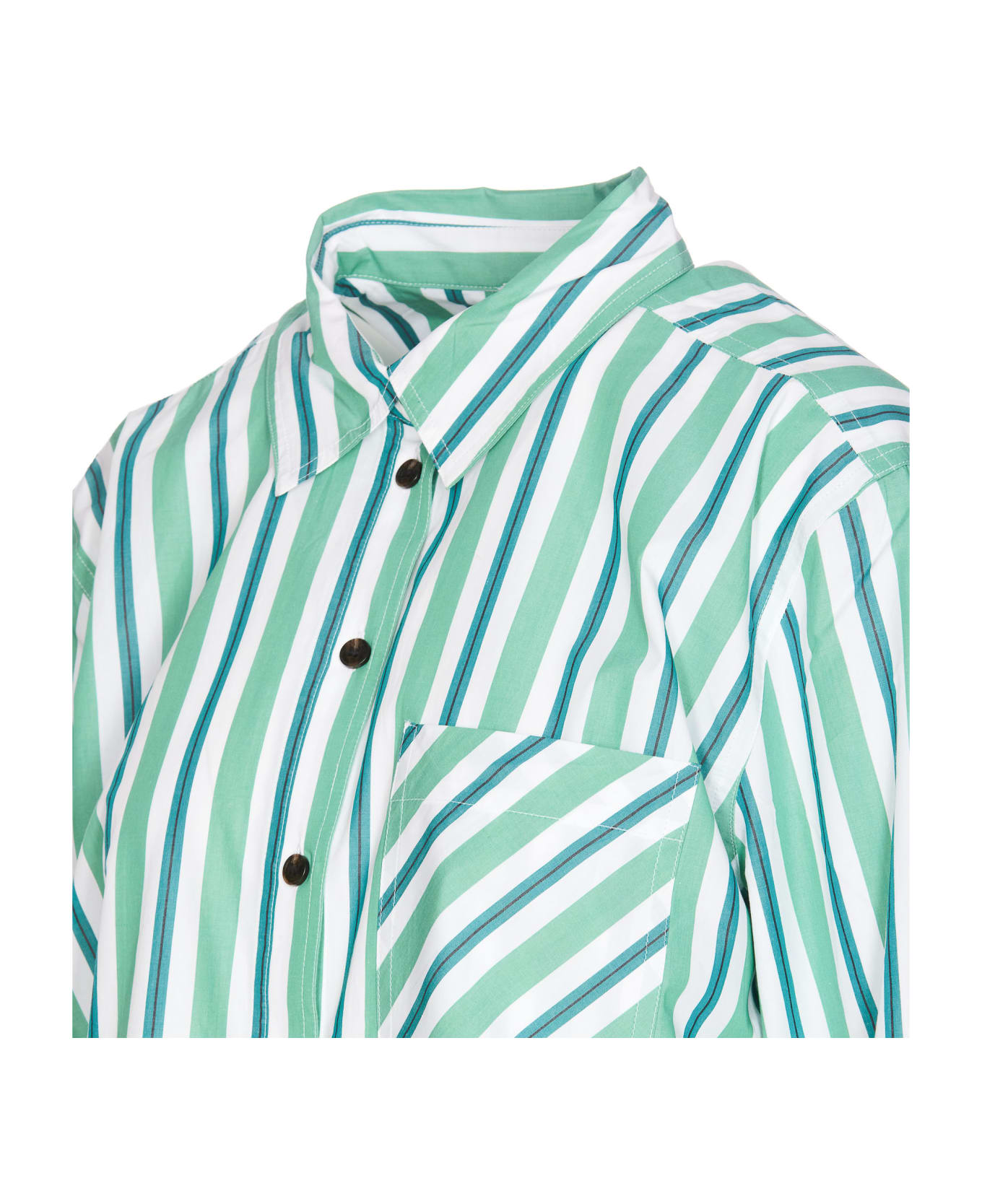 Ganni Striped Shirt - Green