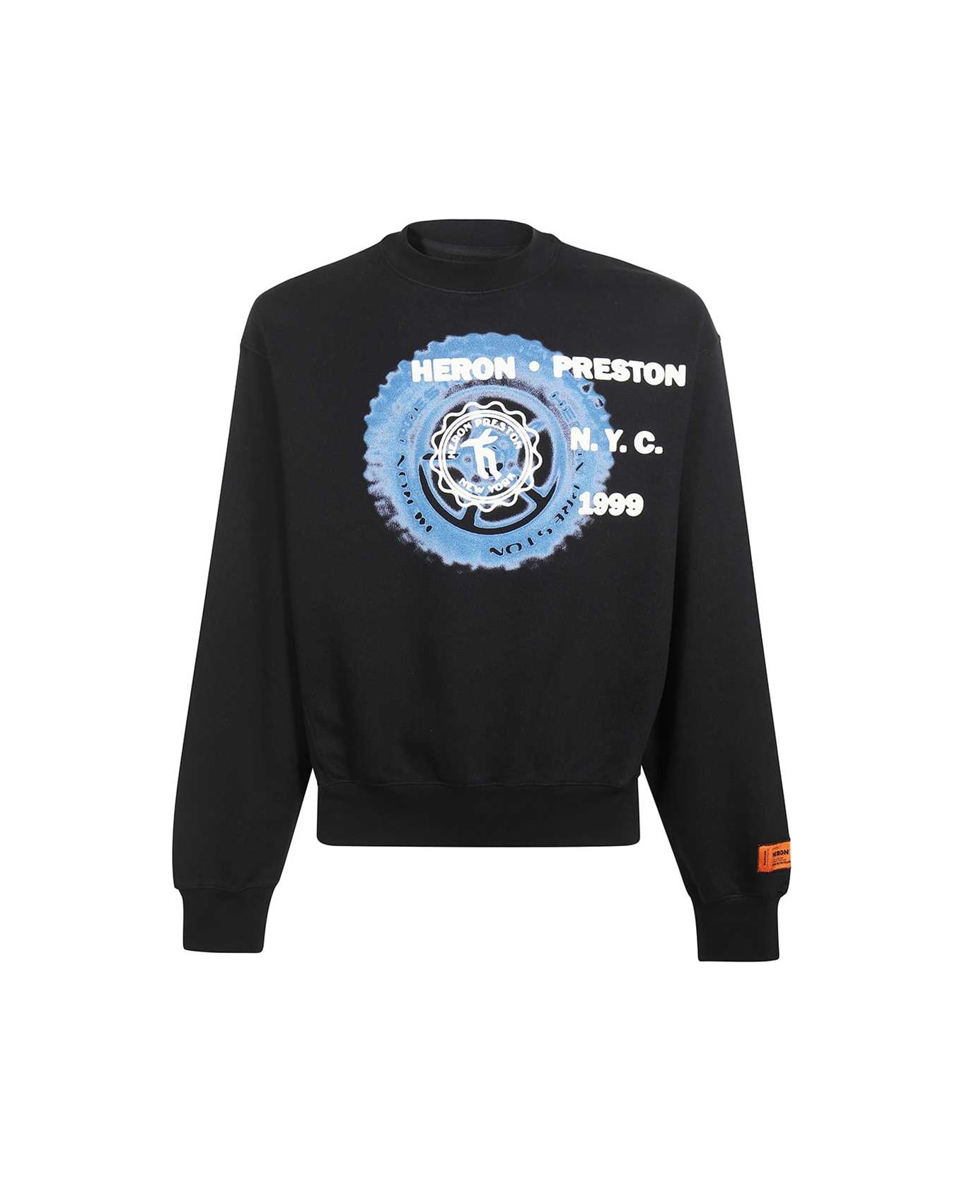 HERON PRESTON Cotton Crew-neck Sweatshirt - black フリース