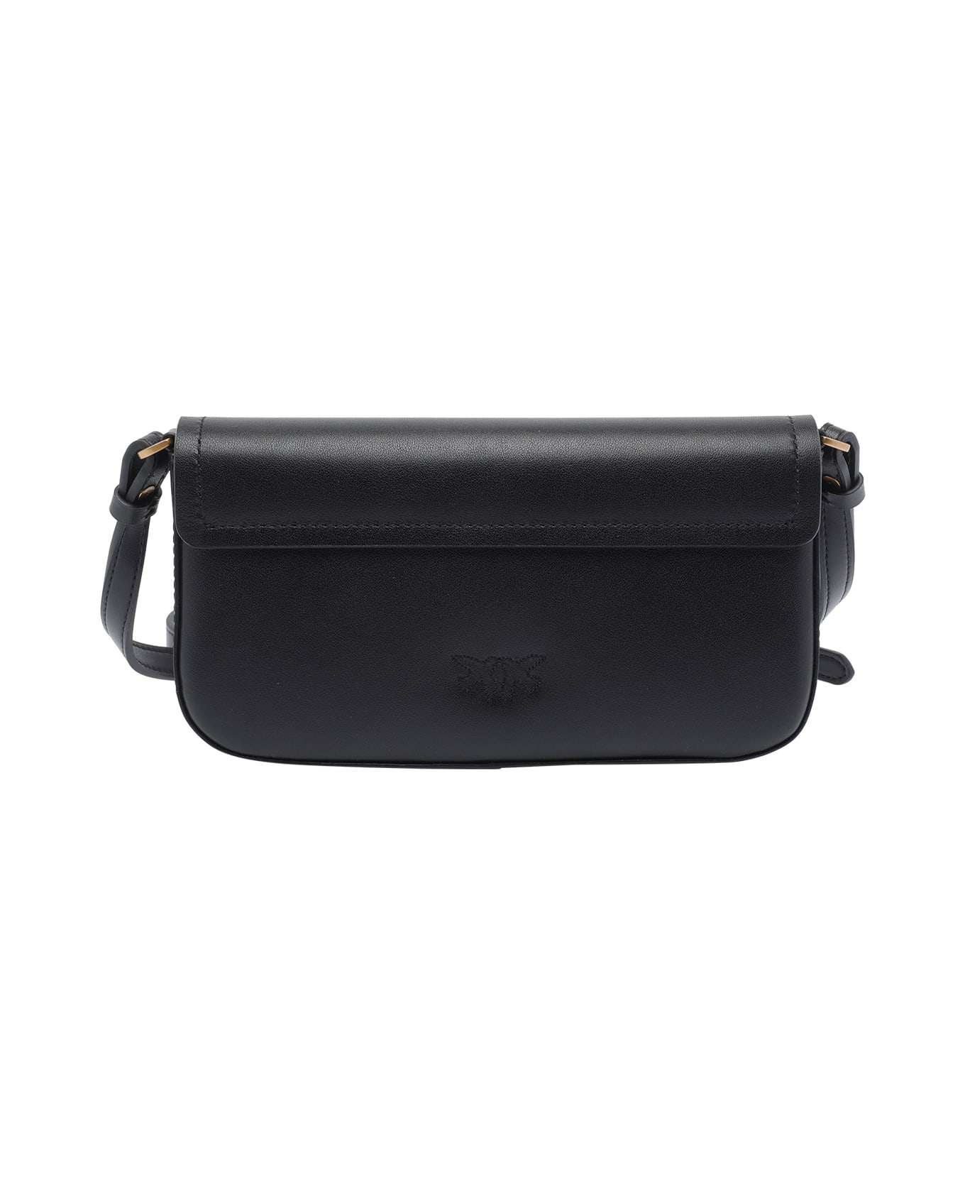 Pinko Saddle Flat Handbag - Black