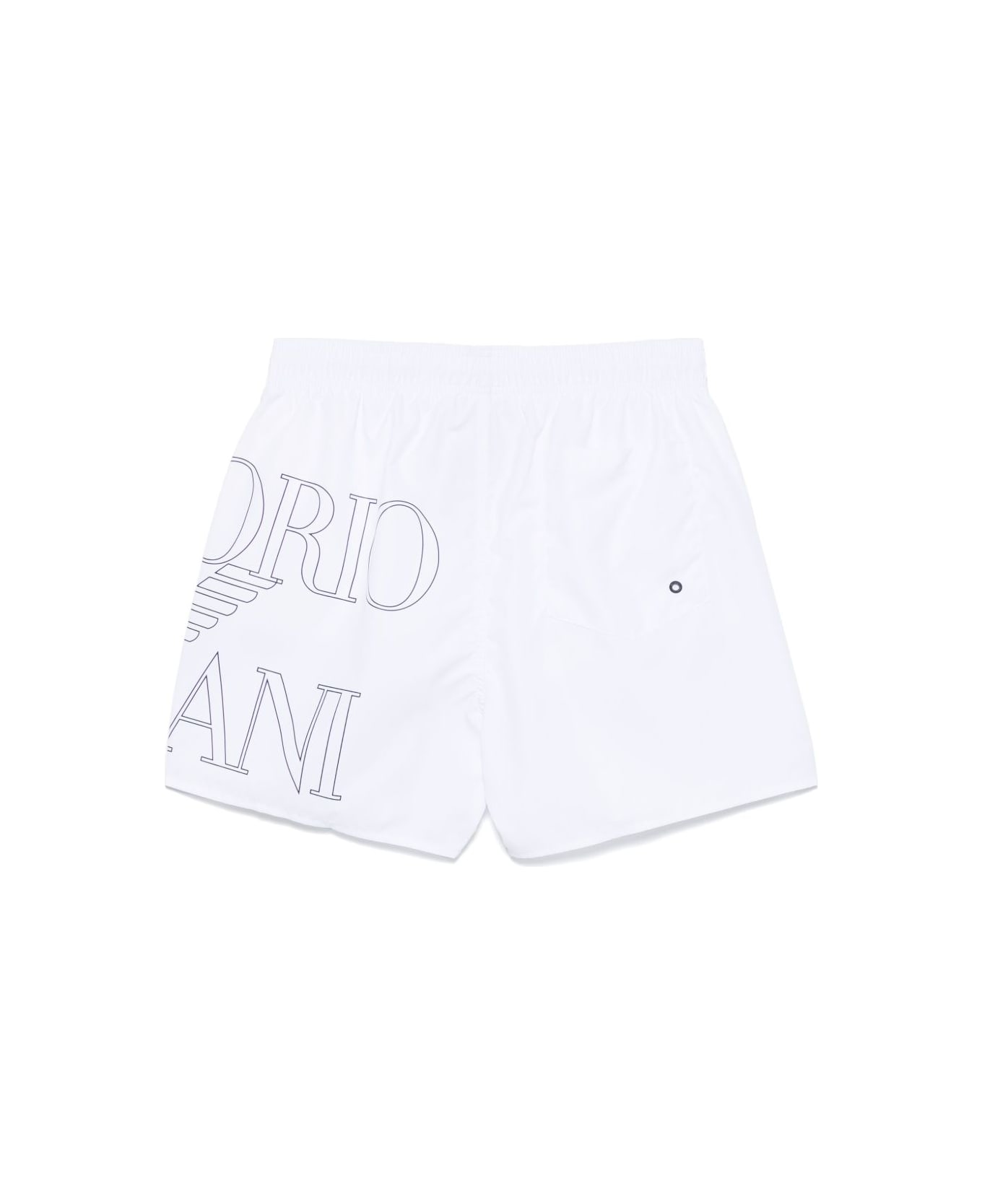 Emporio Armani Logo Swim Shorts - White
