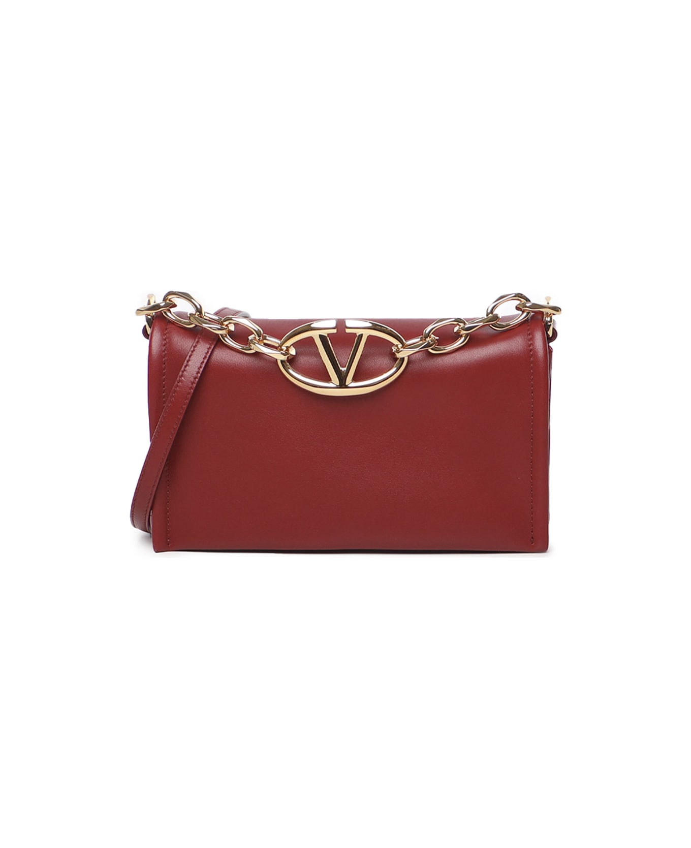 Valentino Garavani Vlogo Shoulder Bag - DEEP SCARLET