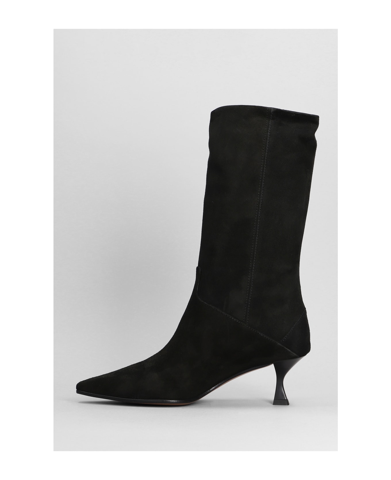The Seller High Heels Ankle Boots In Black Suede - black