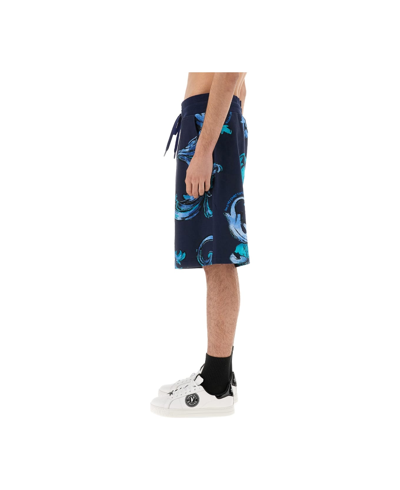 Versace Jeans Couture Sports Shorts Outline Baroque - BLUE