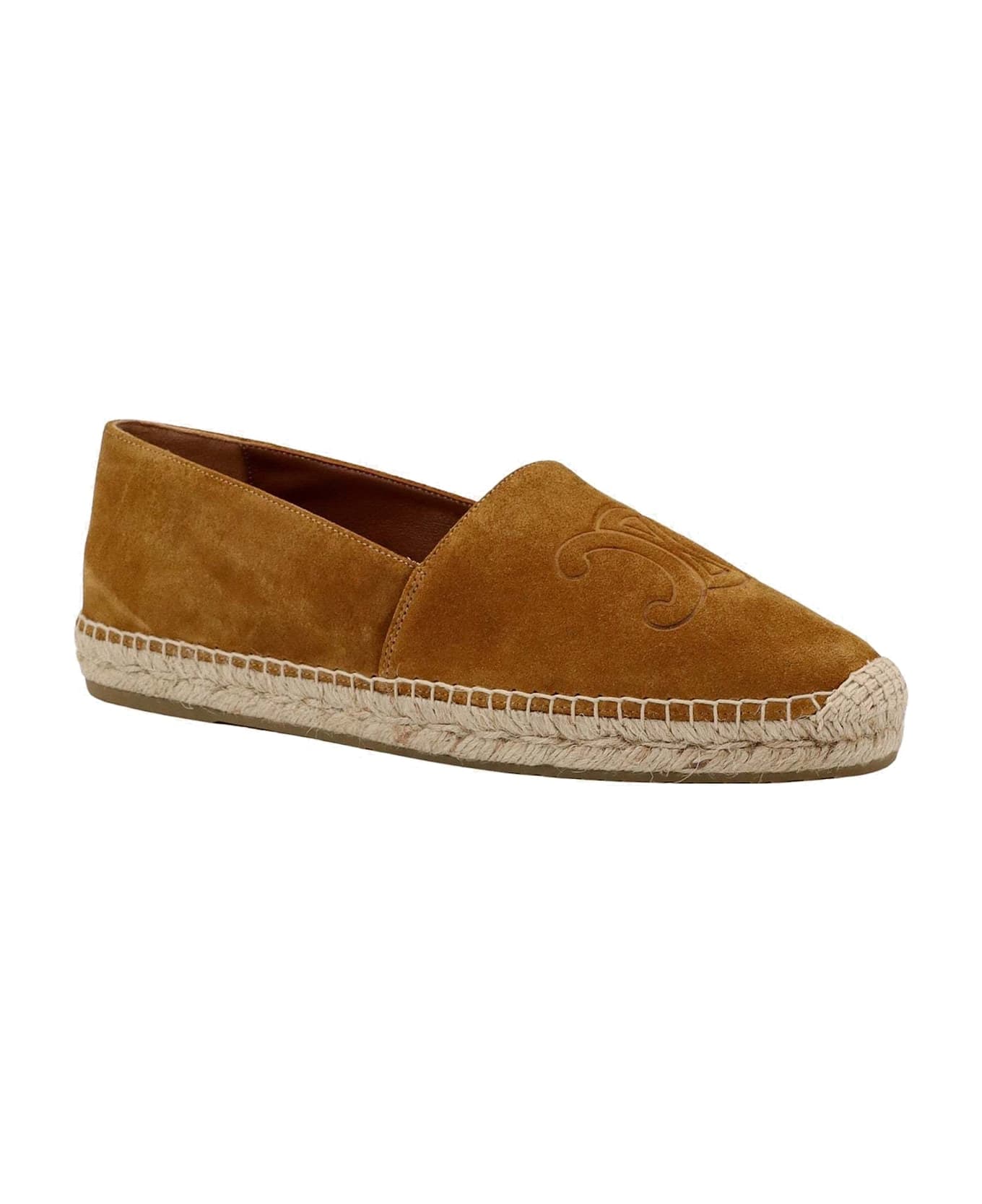 Celine Triomphe Suede Espadrilles - Brown