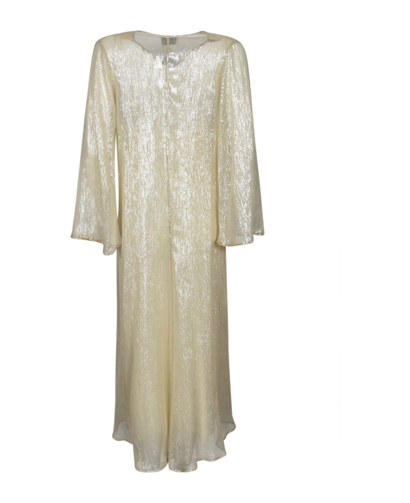 Forte_Forte V-neck Glossy Dress - Silver ワンピース＆ドレス