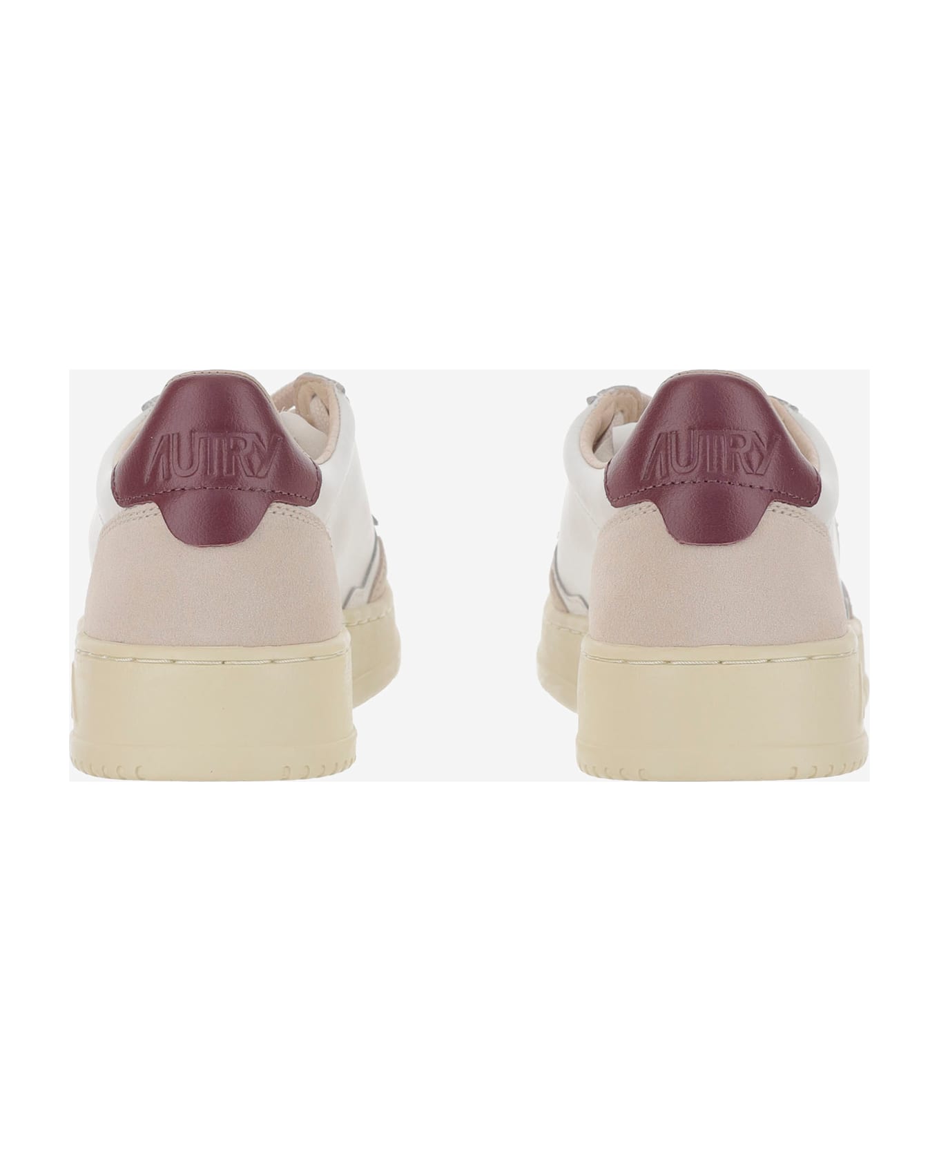 Autry Low Medalist Leather Sneakers - Bordeaux