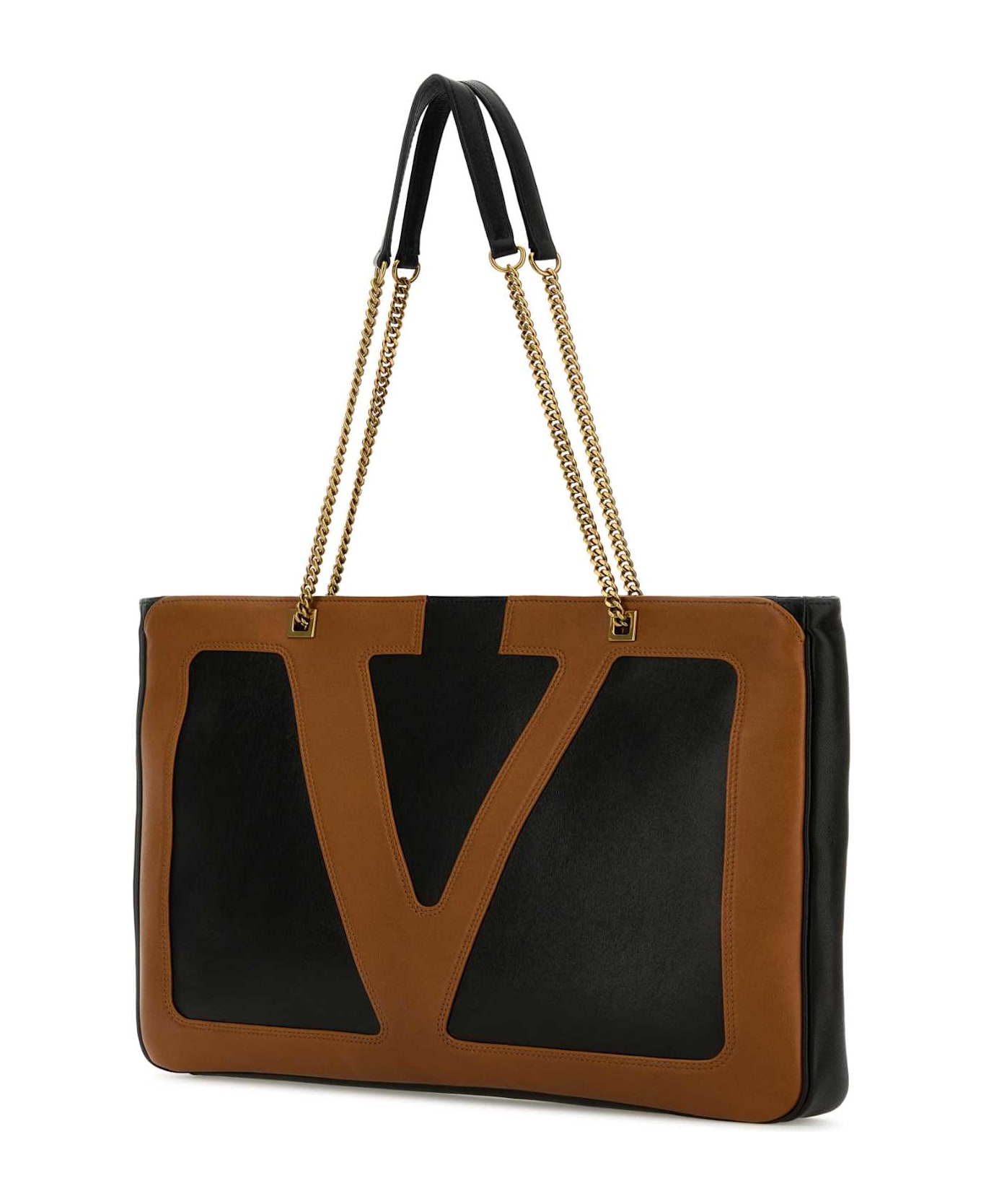 Black Nappa Leather Large Viva Superstar Shopping Bag