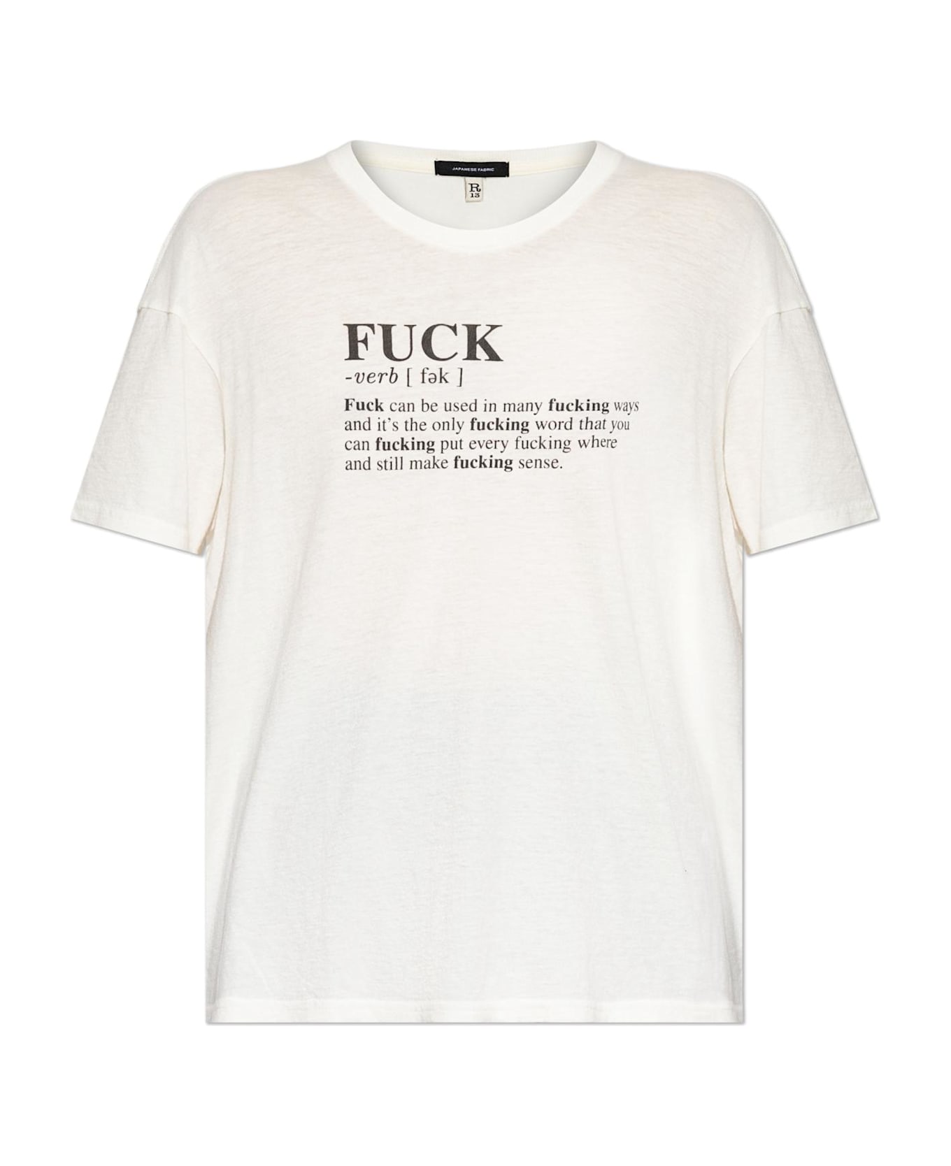 R13 T-shirt With Print - B Ecru