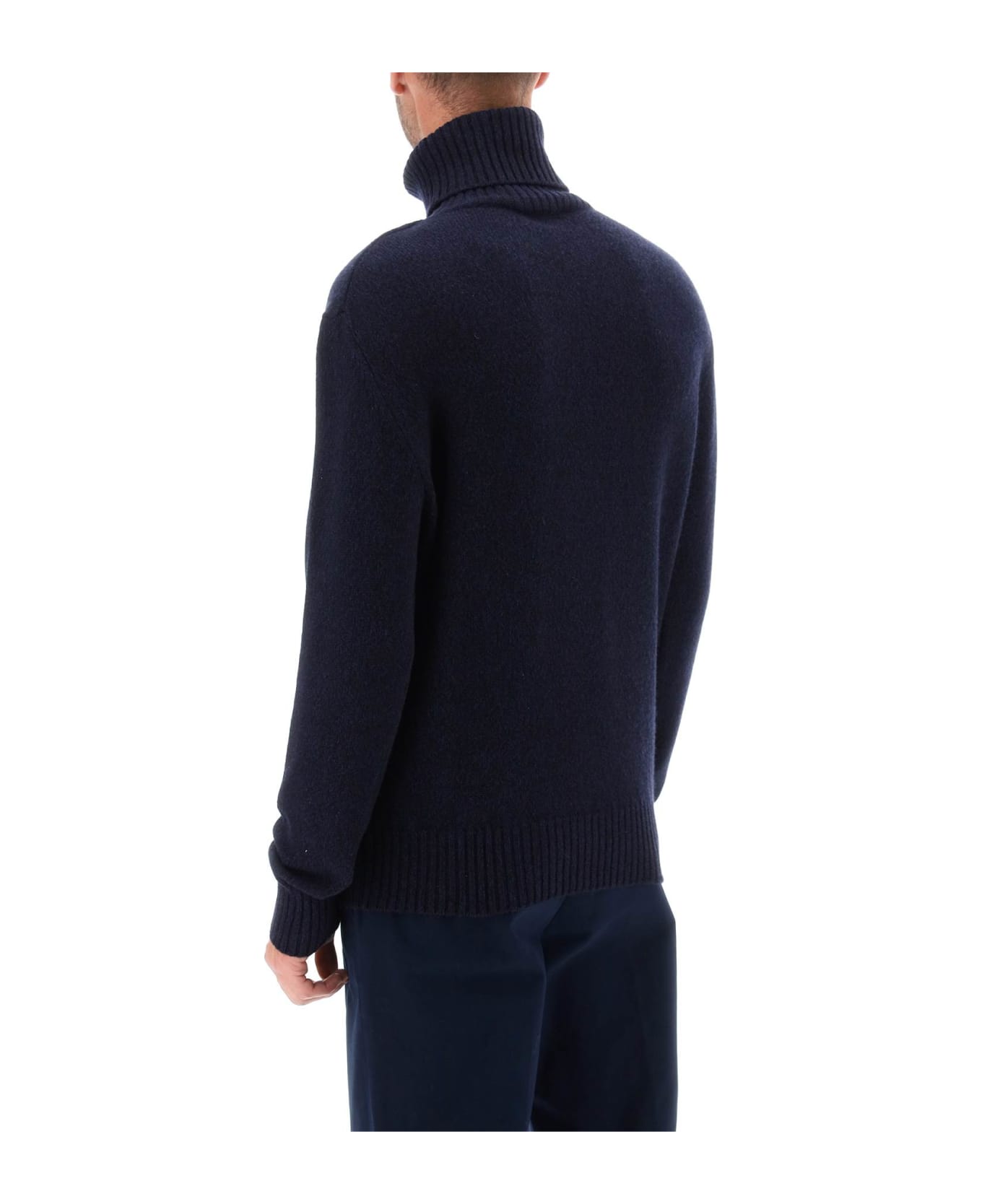 Ami Alexandre Mattiussi Melange-effect Cashmere Turtleneck Sweater - NIGHT BLUE (Blue) ニットウェア