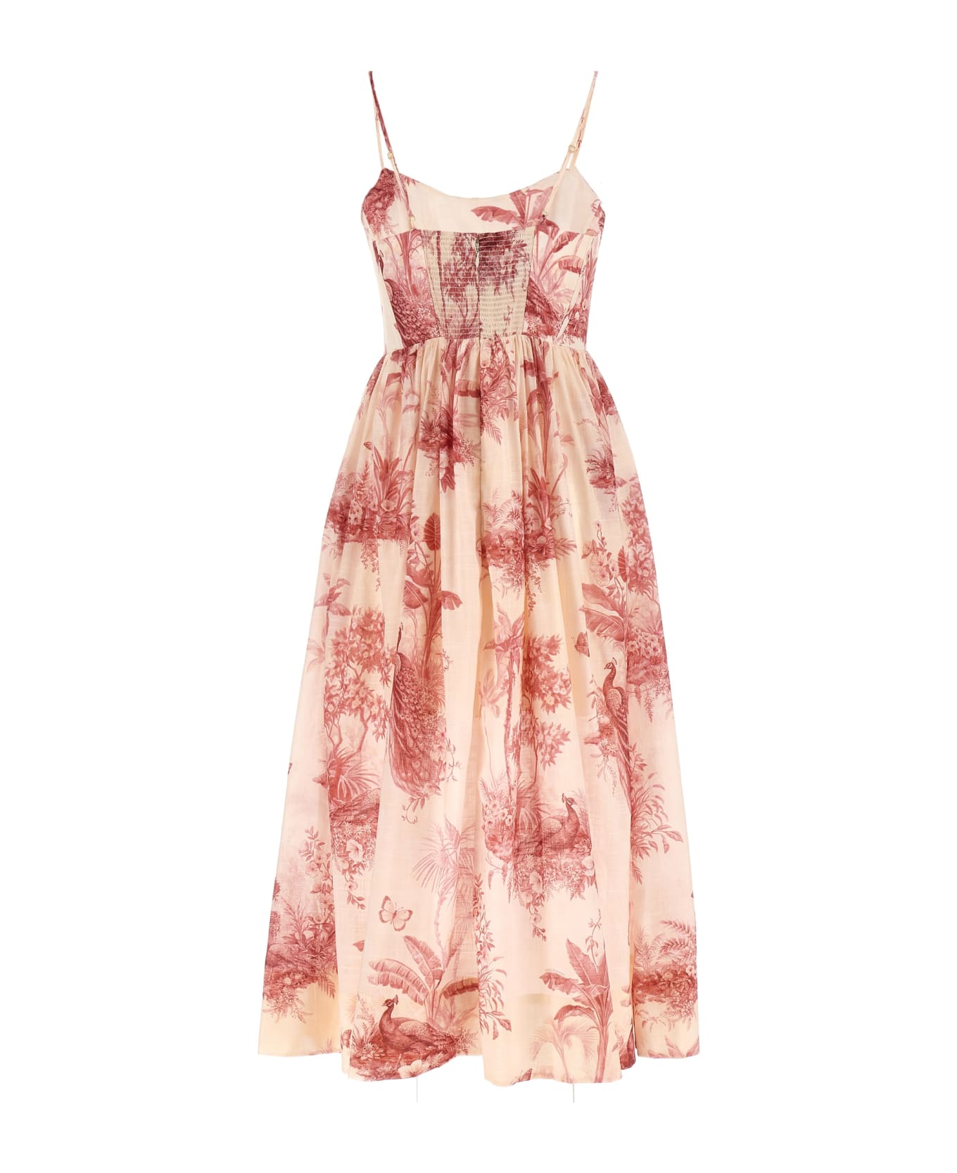 Zimmermann 'waverly Corset Midi' Dress - PINK PALM